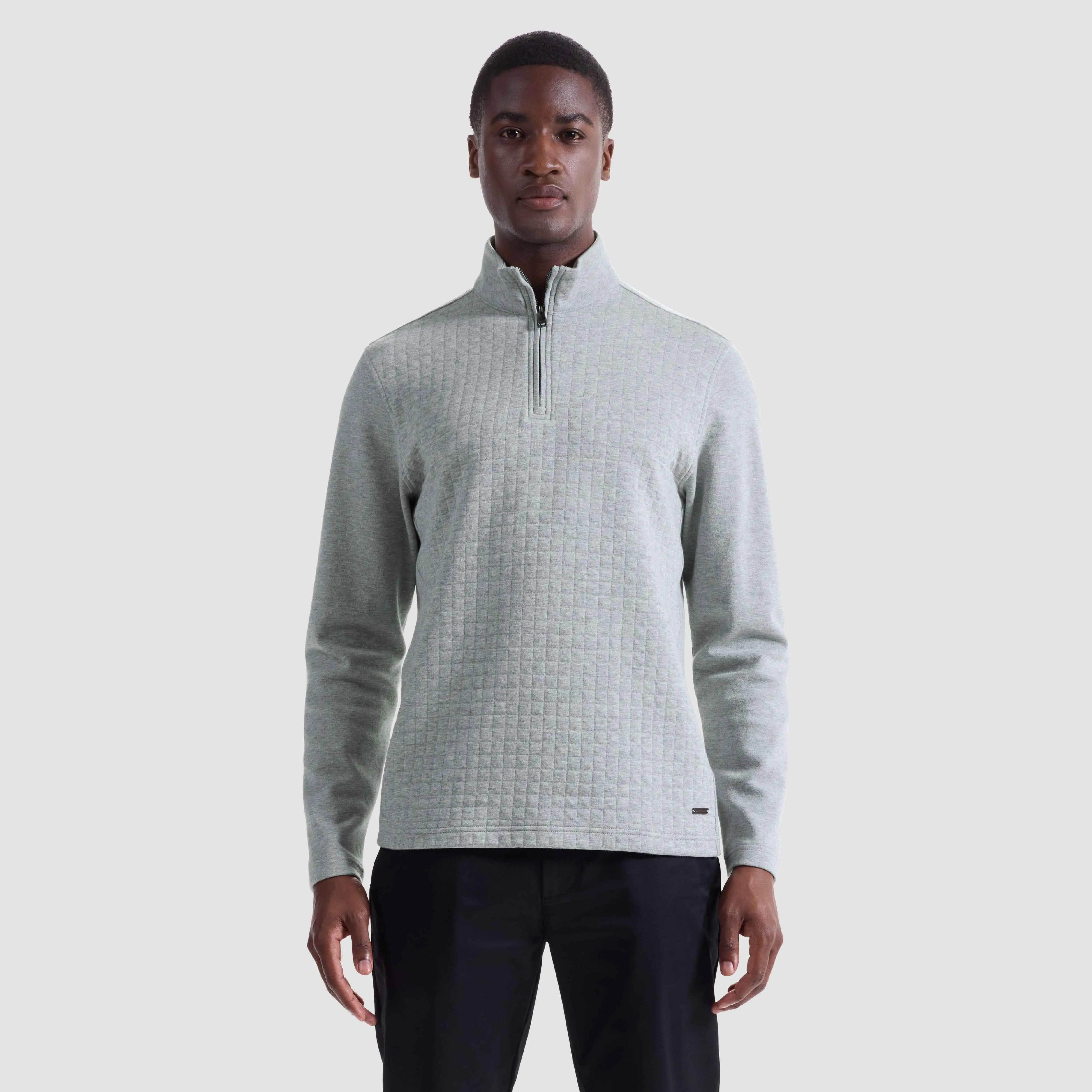 Heathered Waffle Knit Quarter Zip sold by Bugatchi product image thumbnail 2