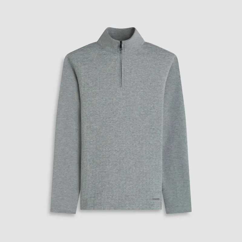 Heathered Waffle Knit Quarter Zip sold by Bugatchi