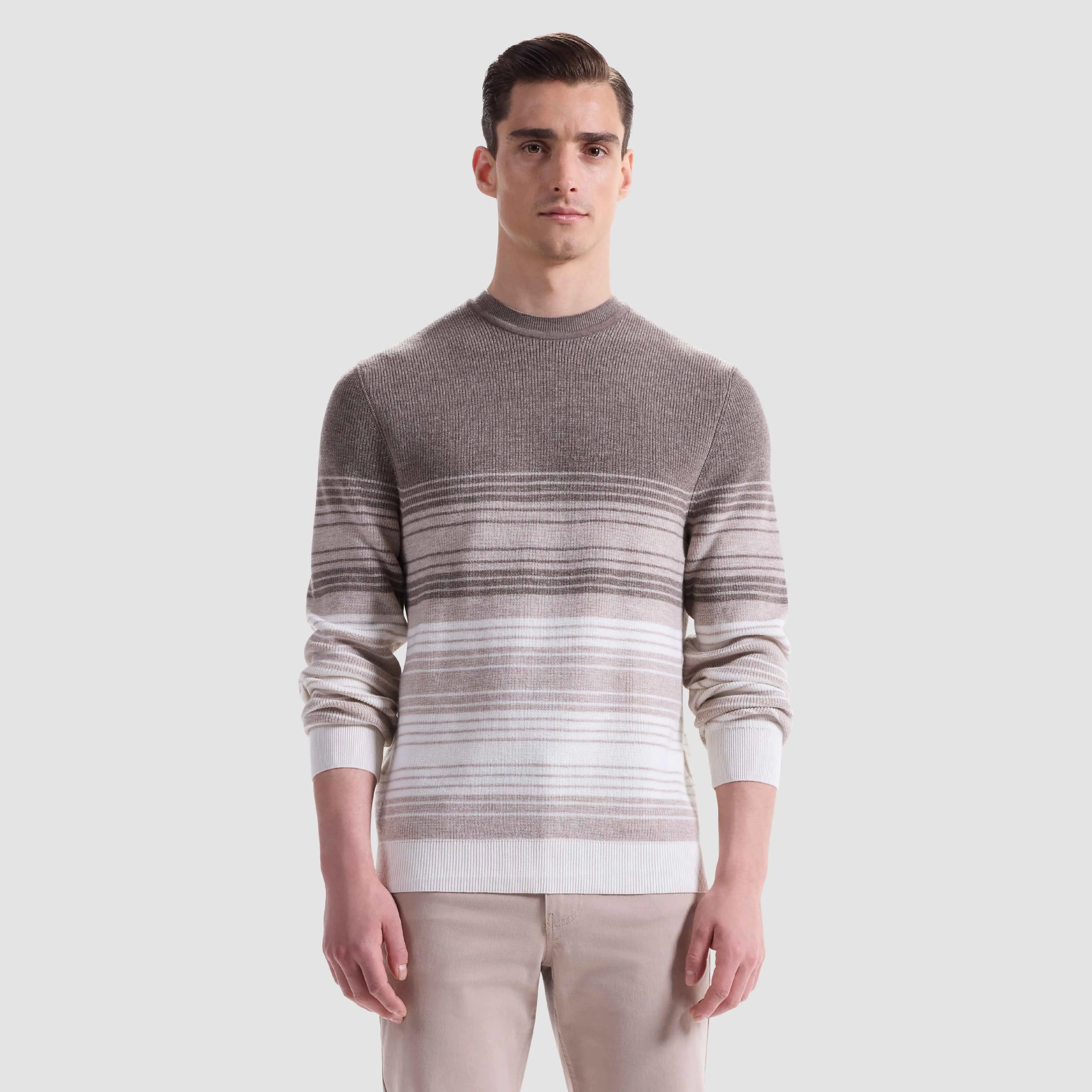 Ombre Stripe Crewneck Sweater sold by Bugatchi product image thumbnail 3