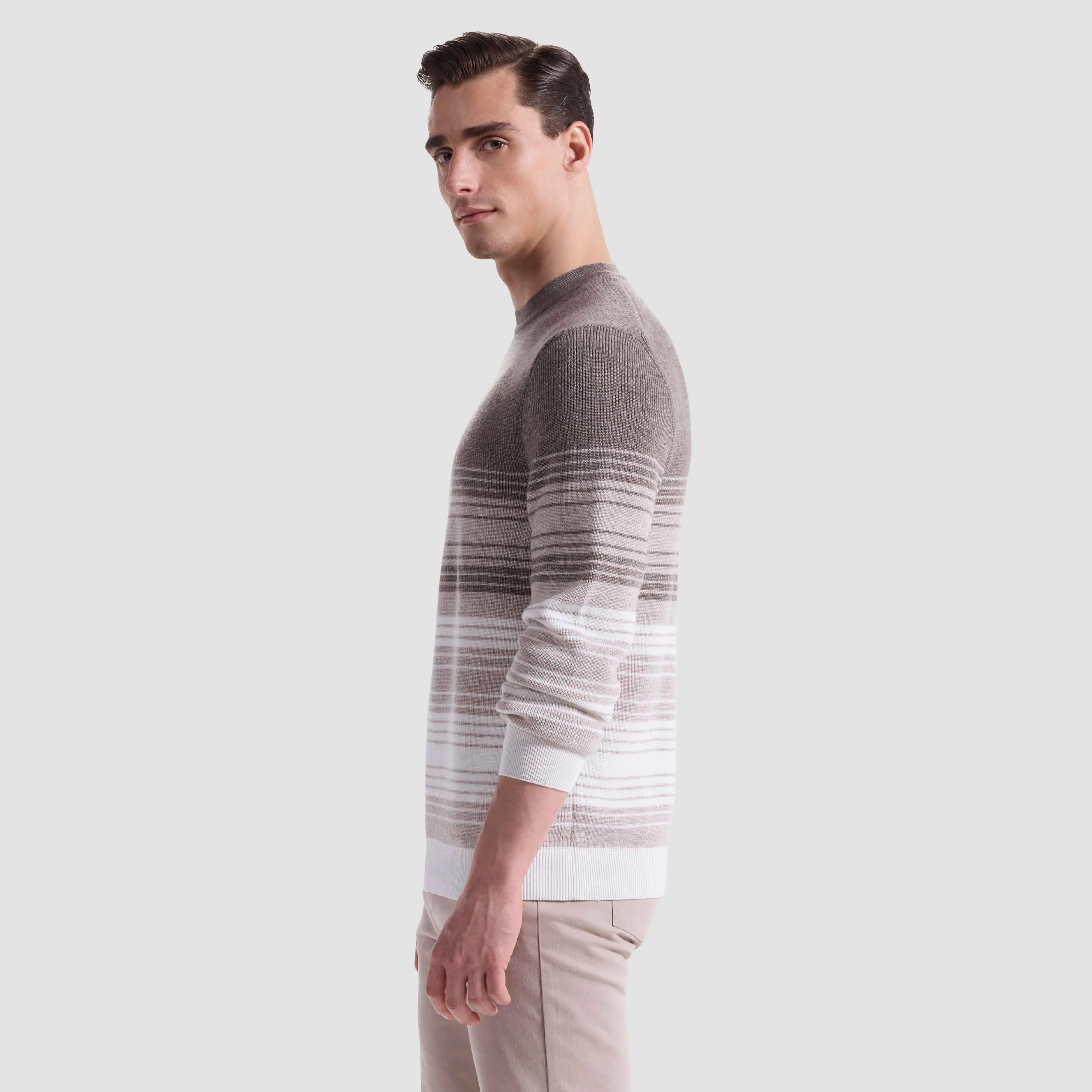 Ombre Stripe Crewneck Sweater sold by Bugatchi product image thumbnail 4