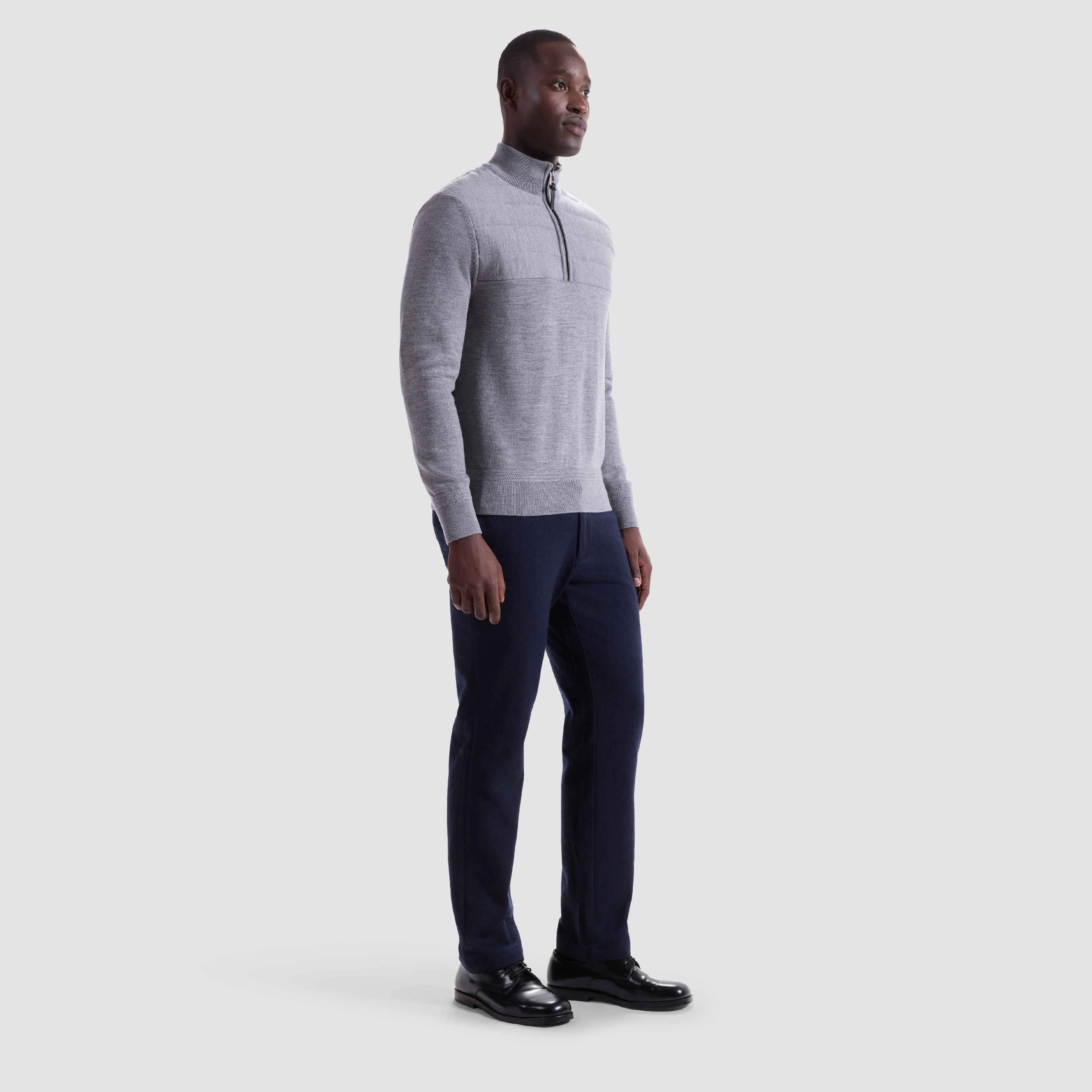 Melange Quarter Zip Mock Neck Sweater sold by Bugatchi product image thumbnail 5