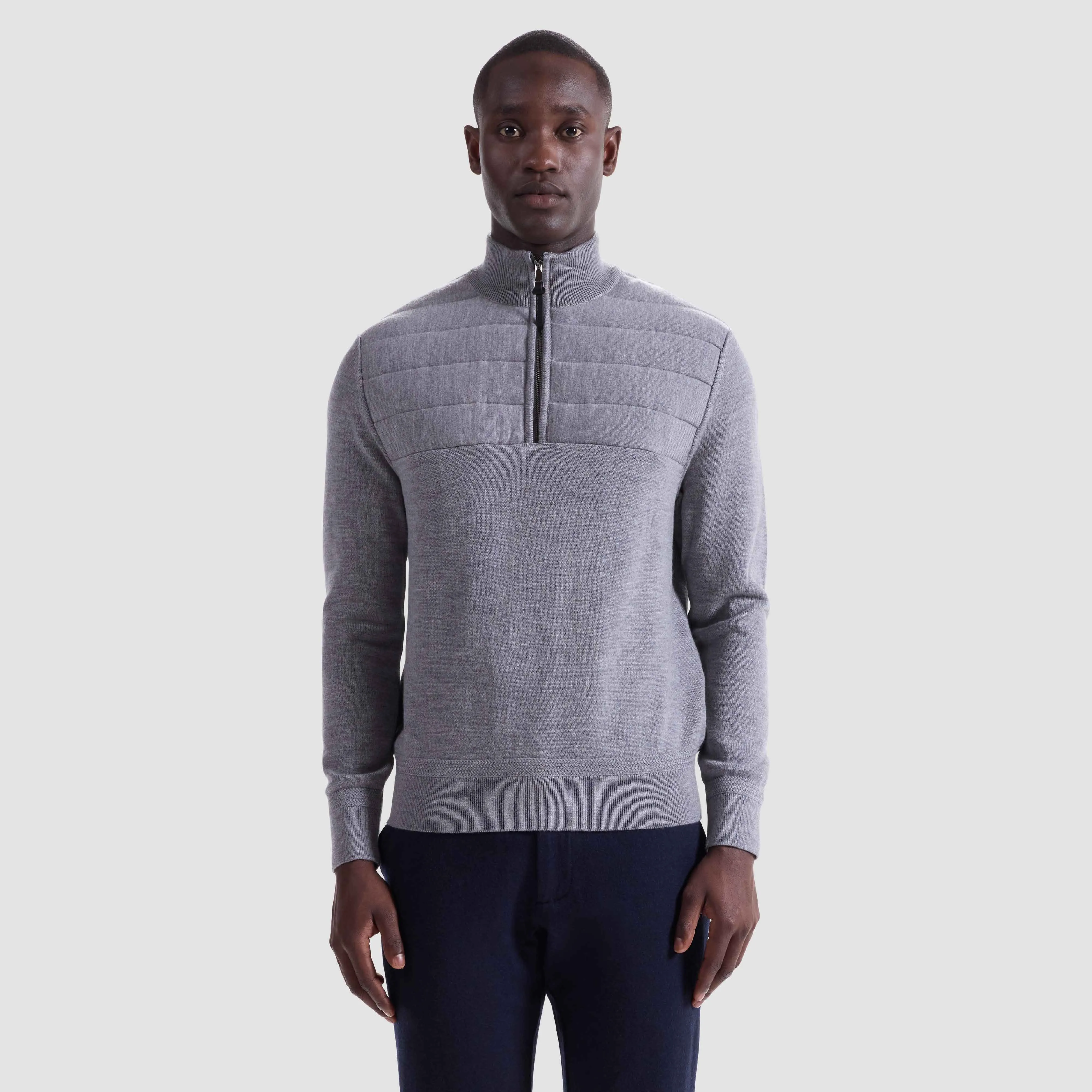 Melange Quarter Zip Mock Neck Sweater sold by Bugatchi product image thumbnail 2