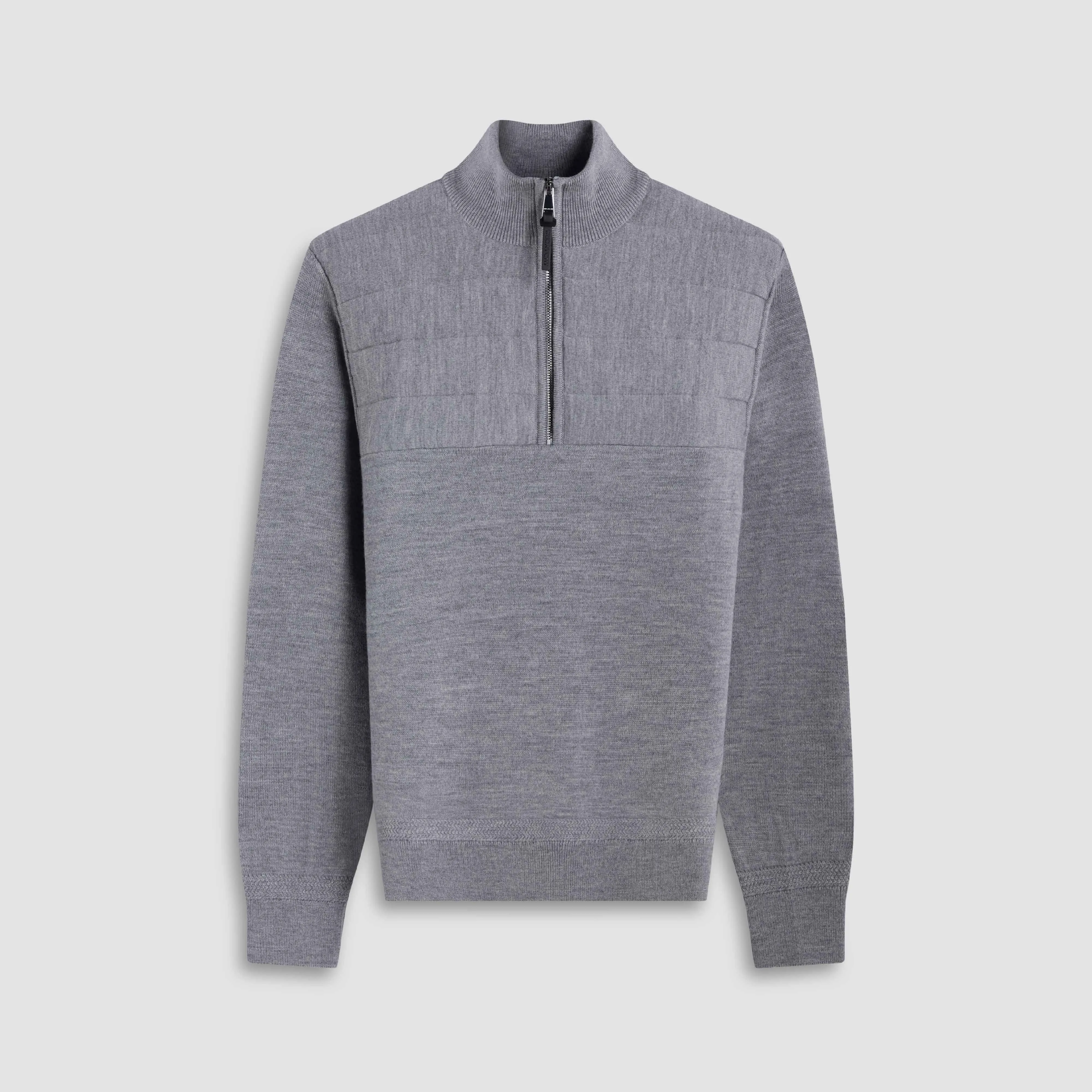 Melange Quarter Zip Mock Neck Sweater sold by Bugatchi
