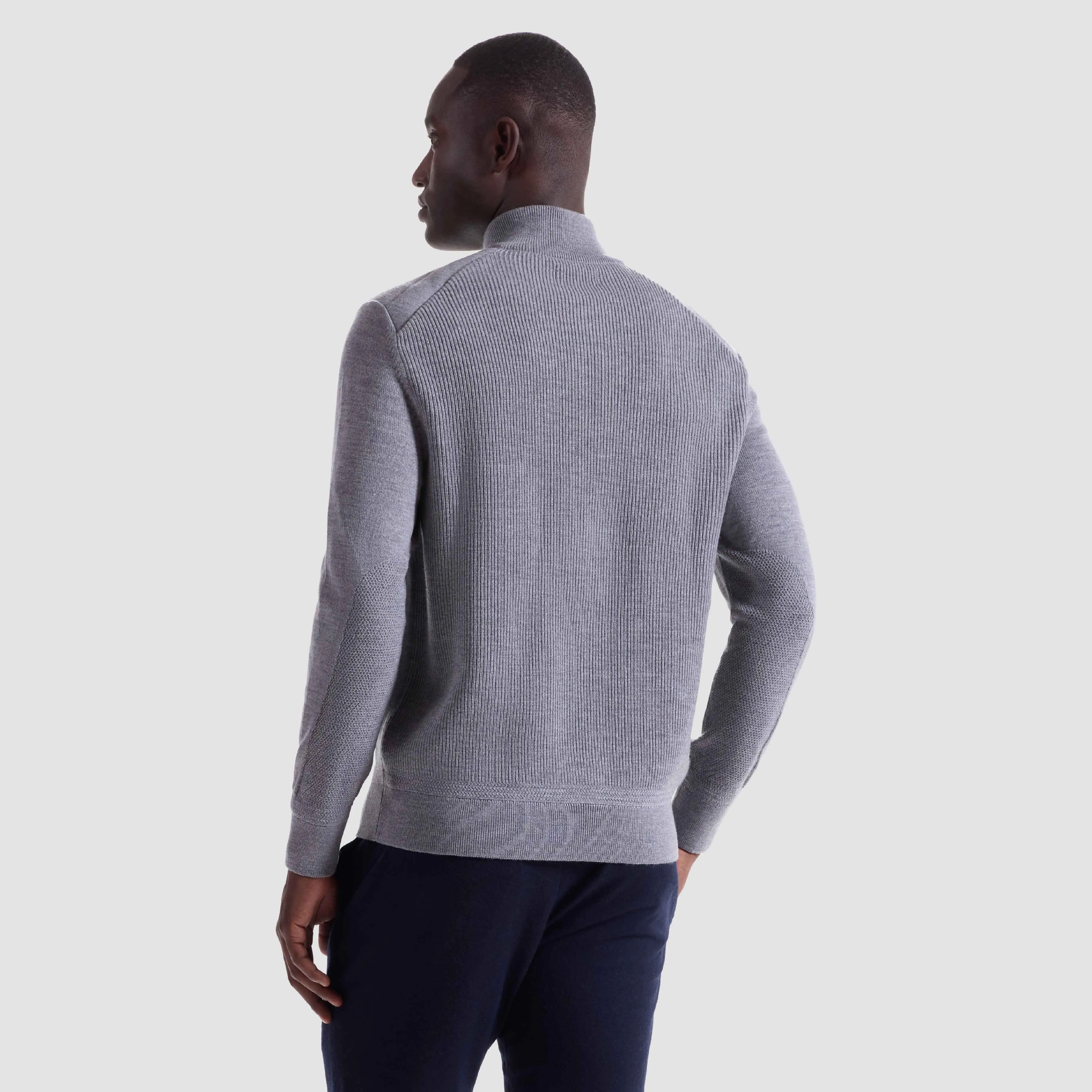 Melange Quarter Zip Mock Neck Sweater sold by Bugatchi product image thumbnail 4