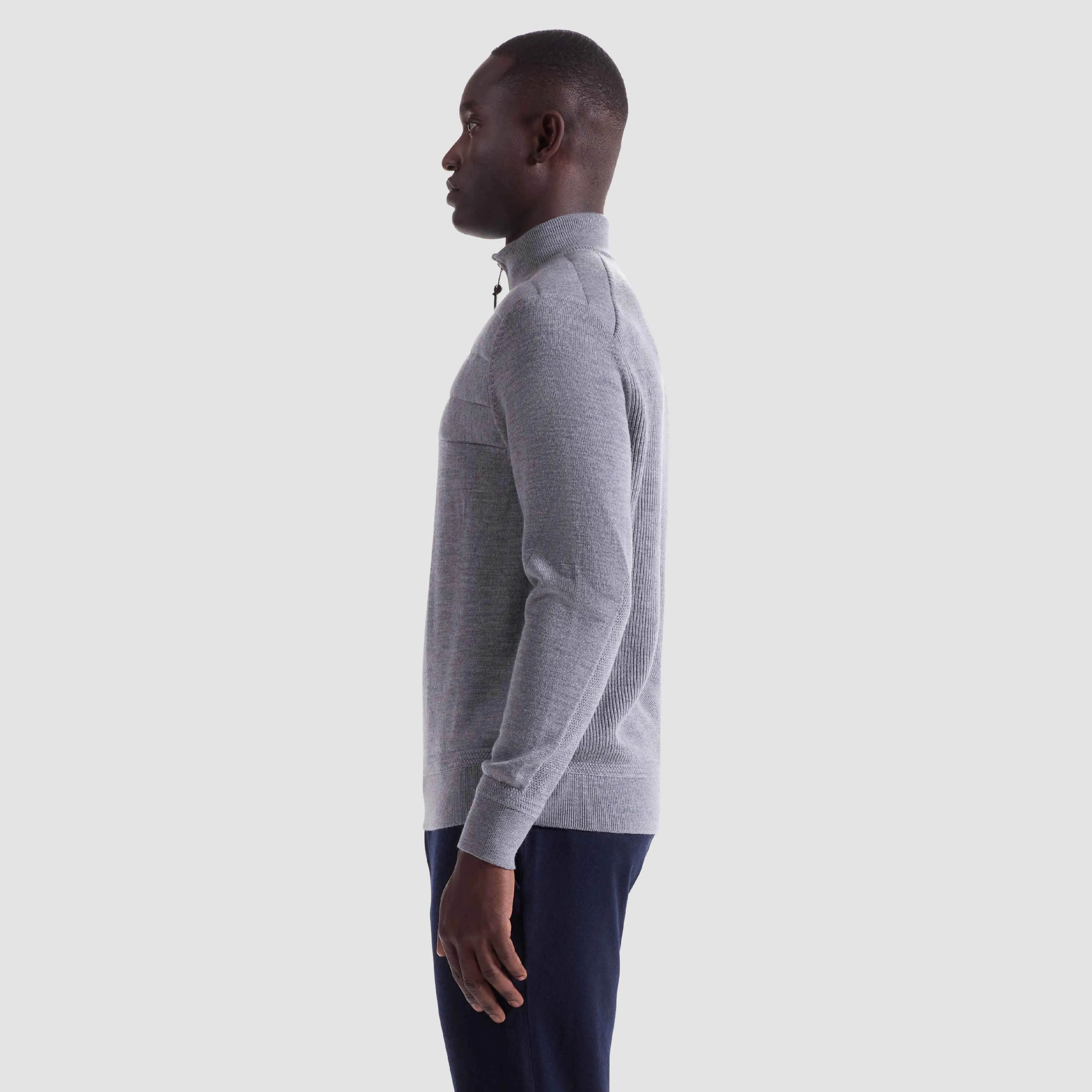 Melange Quarter Zip Mock Neck Sweater sold by Bugatchi product image thumbnail 3