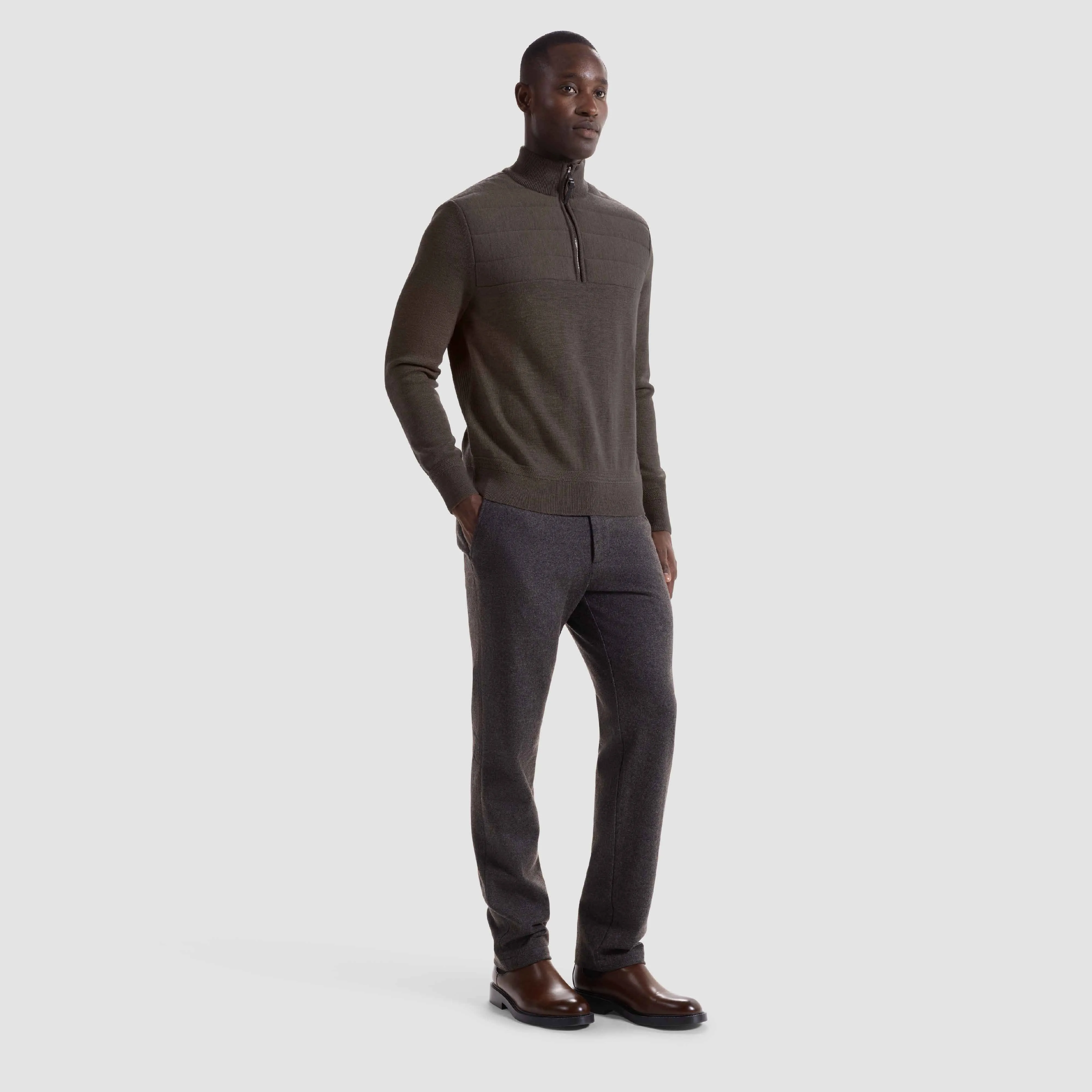 Melange Quarter Zip Mock Neck Sweater sold by Bugatchi product image thumbnail 5