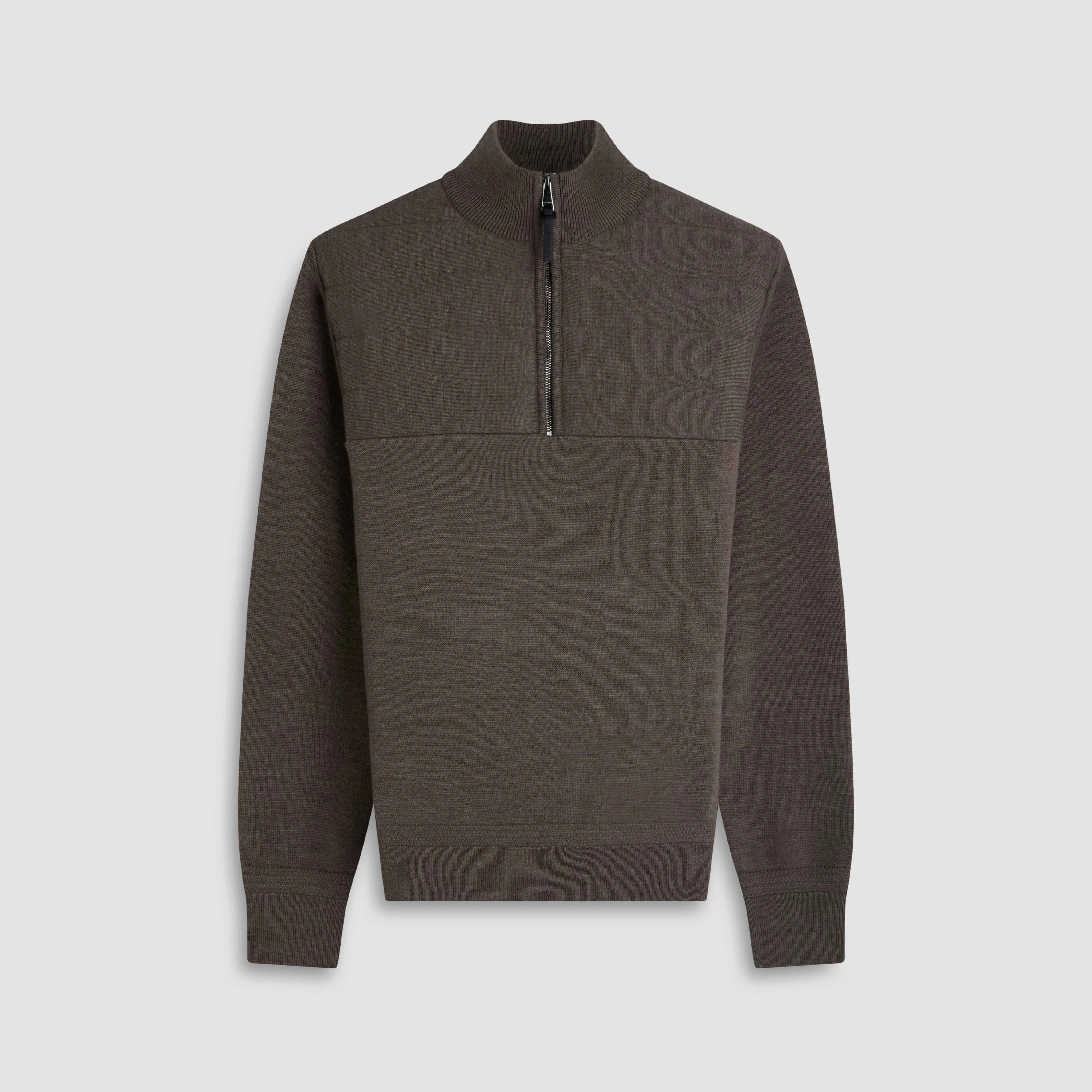 Melange Quarter Zip Mock Neck Sweater sold by Bugatchi