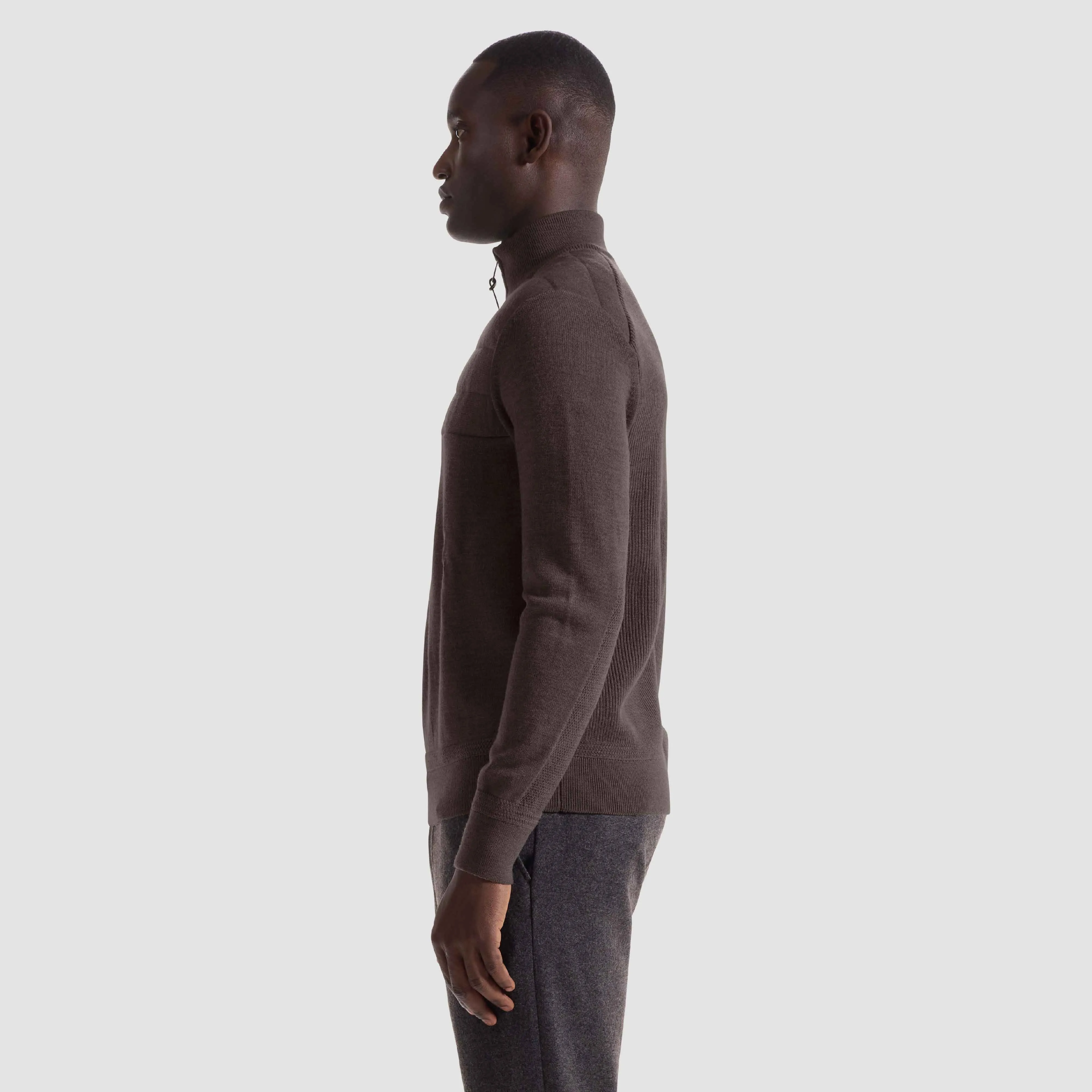 Melange Quarter Zip Mock Neck Sweater sold by Bugatchi product image thumbnail 3