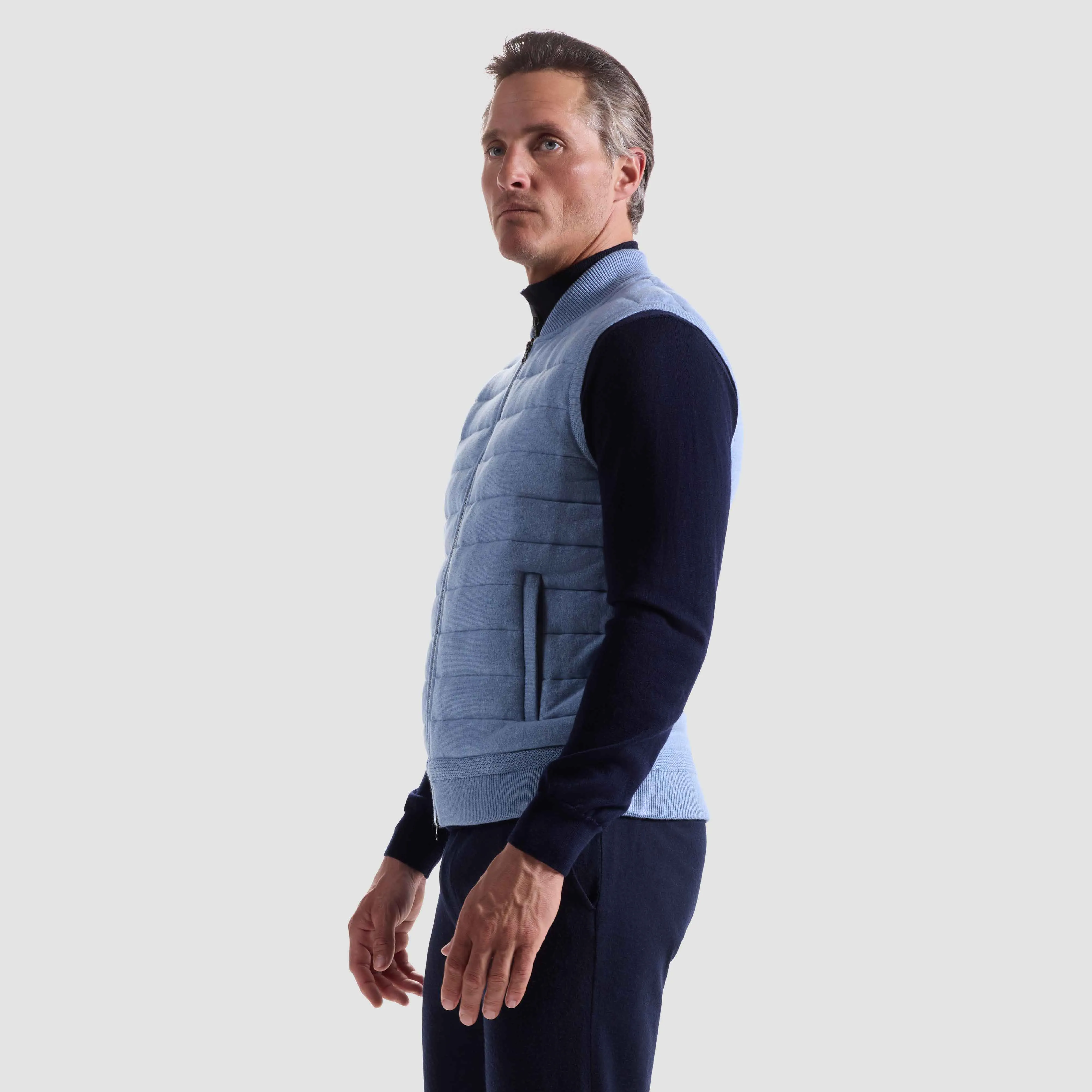 Melange Quilted Sweater Vest sold by Bugatchi product image thumbnail 3