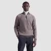 Two-Tone Rib Knit Quarter Zip Sweater sold by Bugatchi