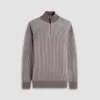 Two-Tone Rib Knit Quarter Zip Sweater sold by Bugatchi