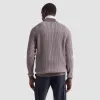 Two-Tone Rib Knit Quarter Zip Sweater sold by Bugatchi