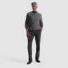 Two-Tone Rib Knit Quarter Zip Sweater sold by Bugatchi