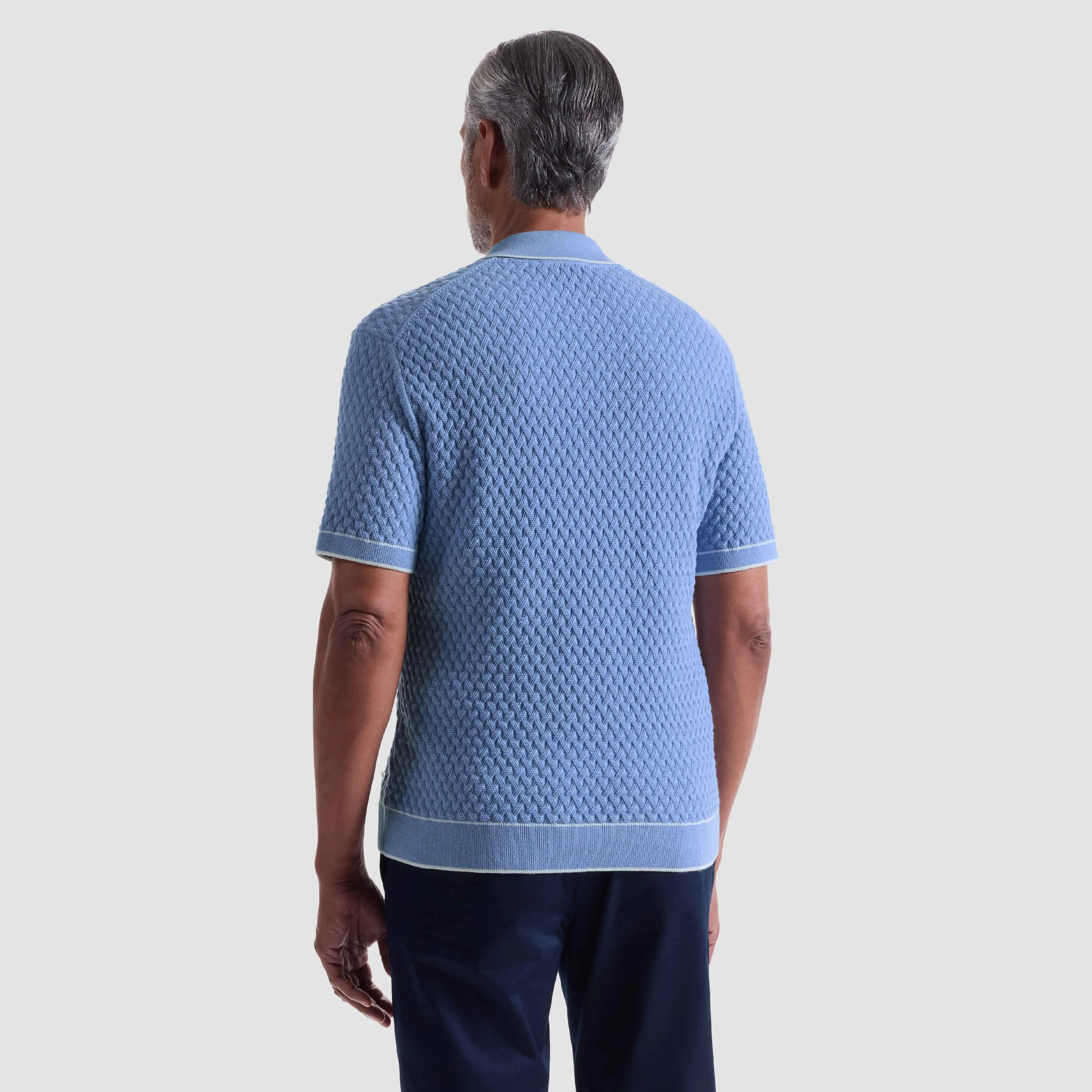Diamond Cable Polo Sweater sold by Bugatchi product image thumbnail 4
