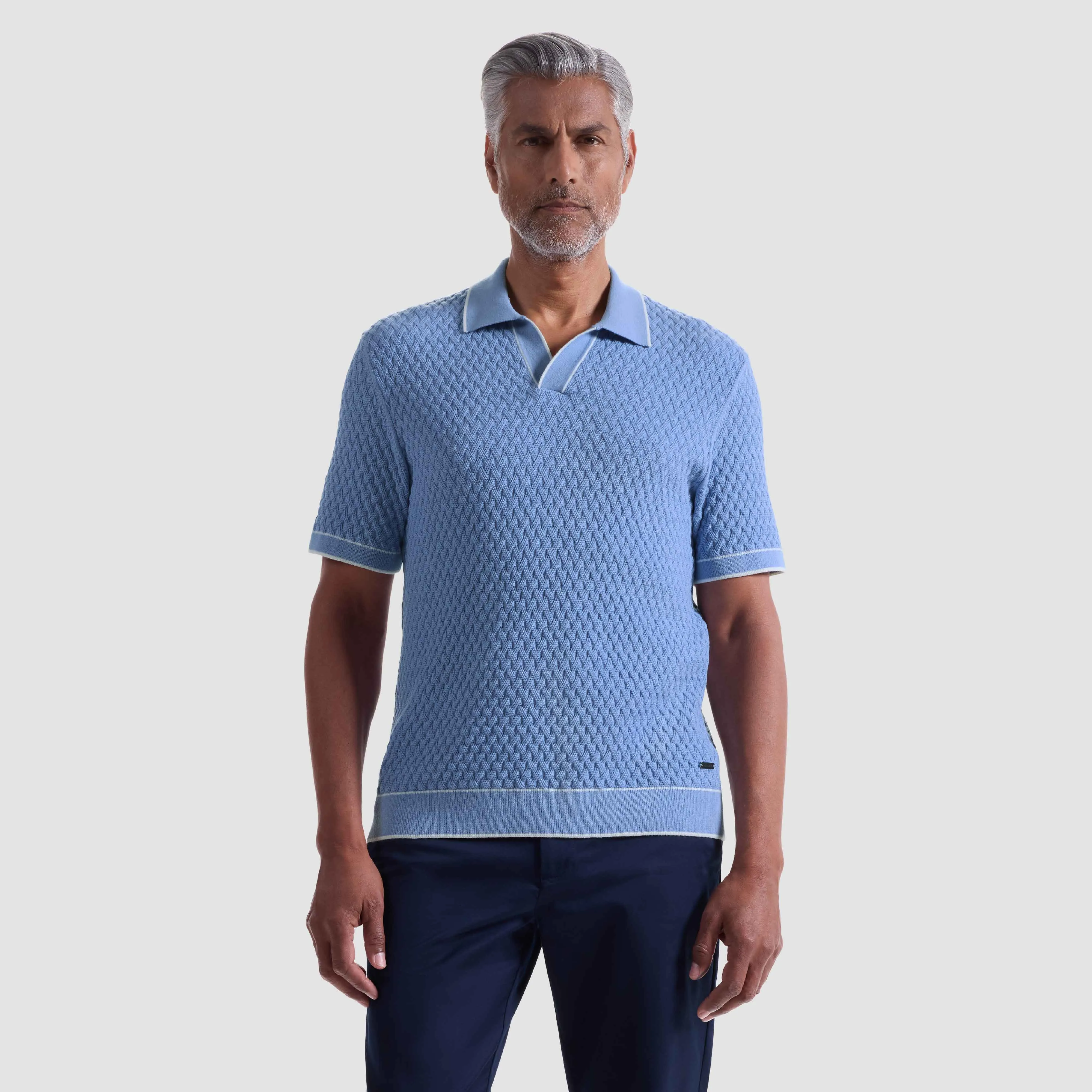 Diamond Cable Polo Sweater sold by Bugatchi product image thumbnail 2