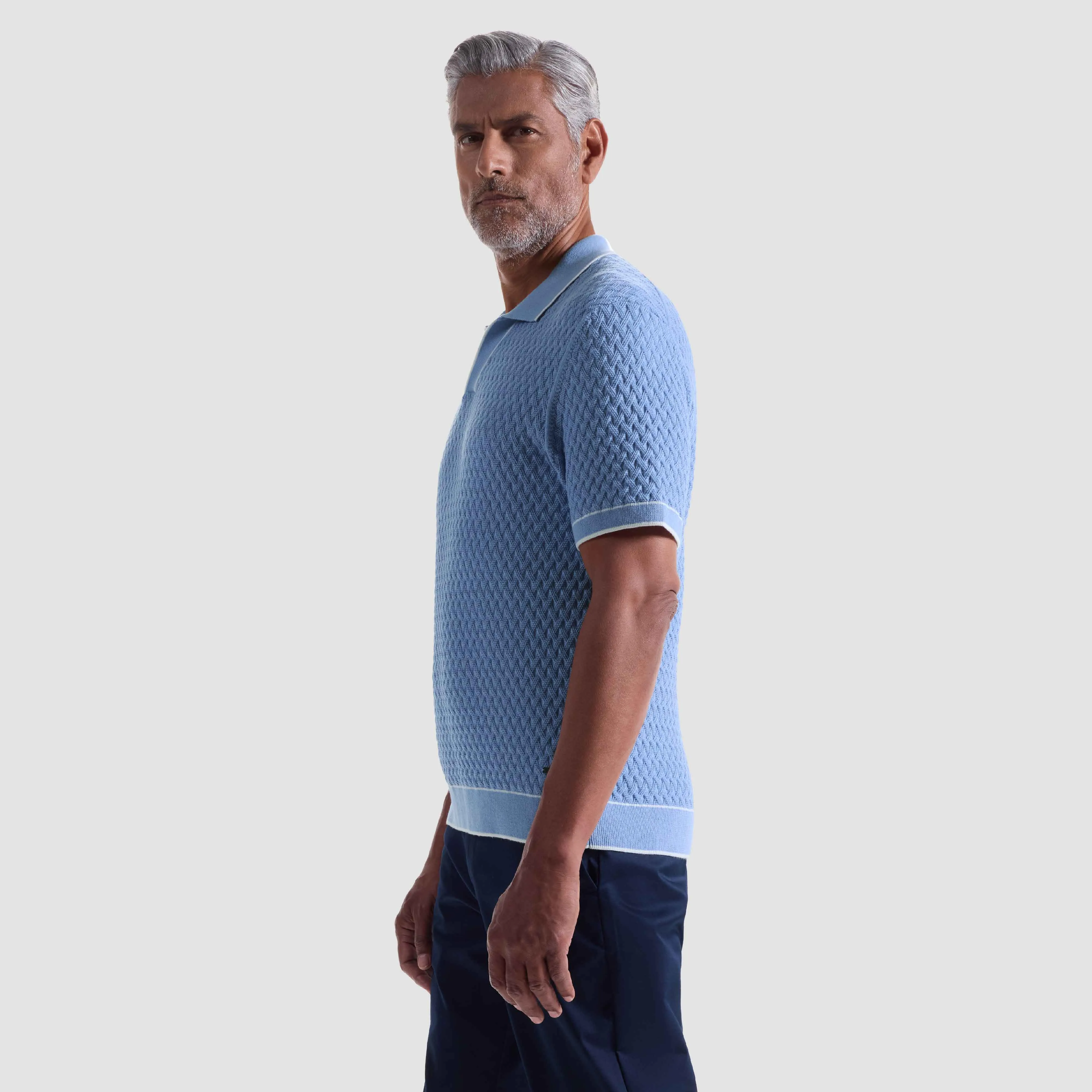 Diamond Cable Polo Sweater sold by Bugatchi product image thumbnail 3