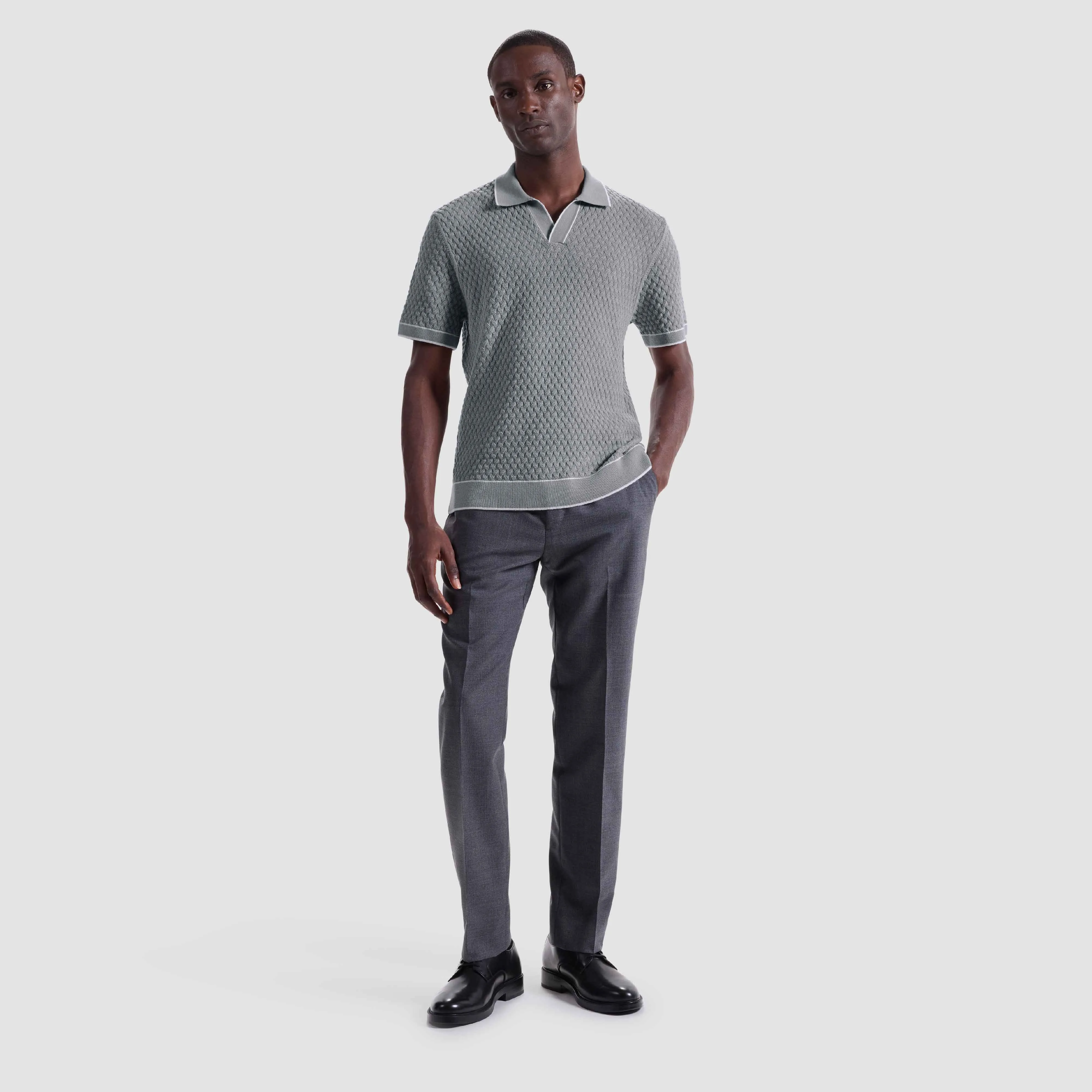 Diamond Cable Polo Sweater sold by Bugatchi product image thumbnail 5