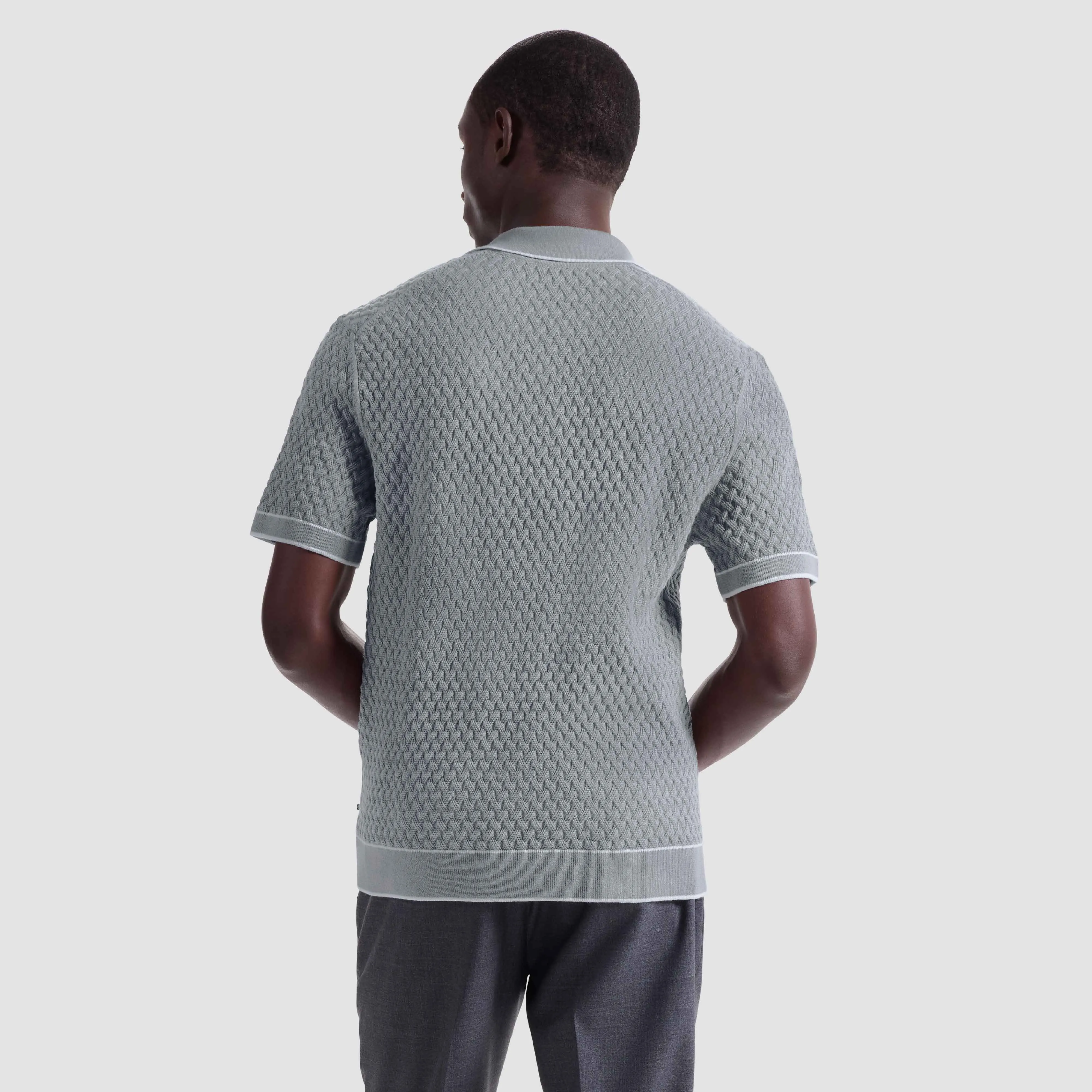 Diamond Cable Polo Sweater sold by Bugatchi product image thumbnail 4