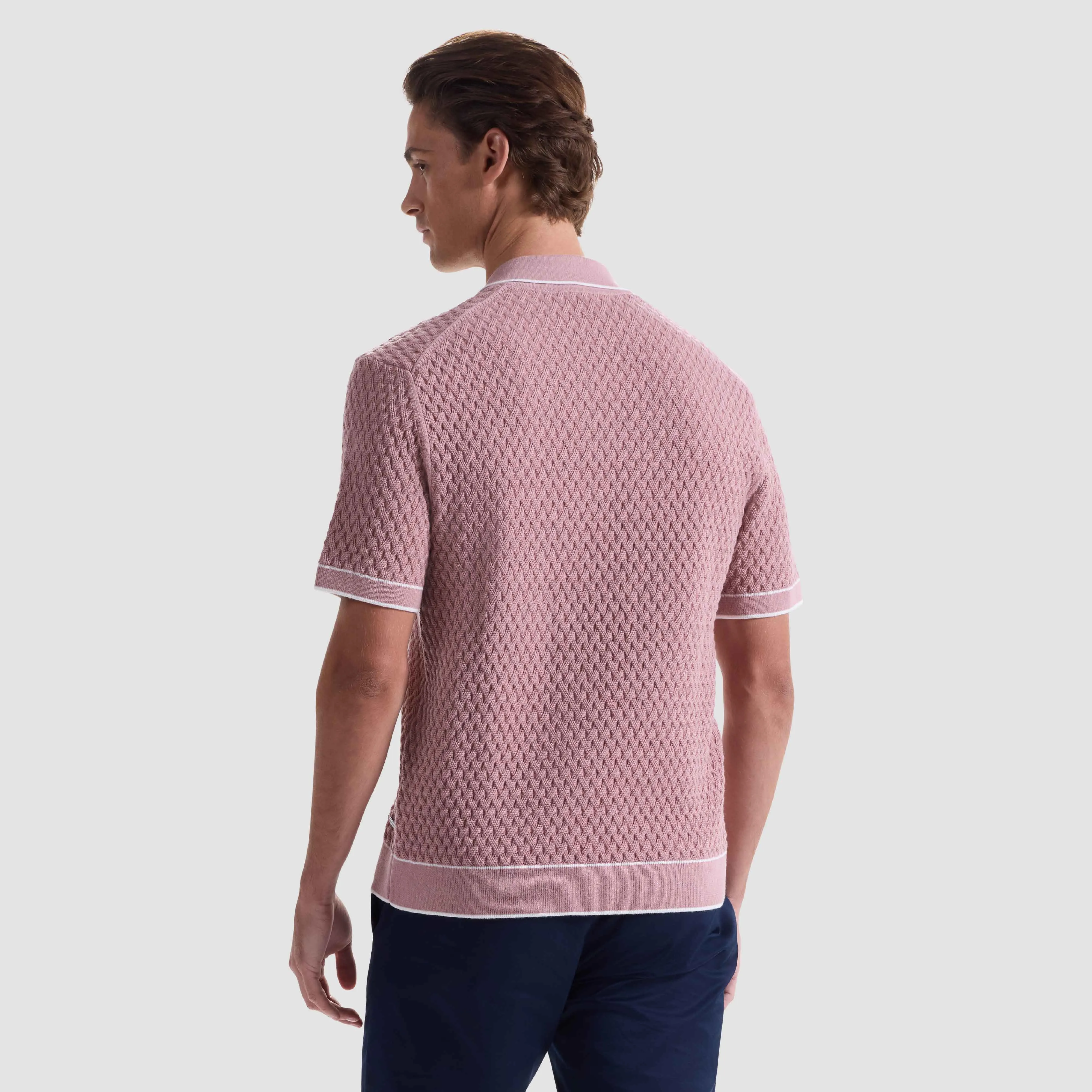 Diamond Cable Polo Sweater sold by Bugatchi product image thumbnail 4