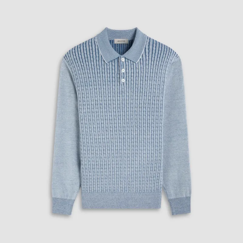 Cable Stitch Polo Sweater sold by Bugatchi