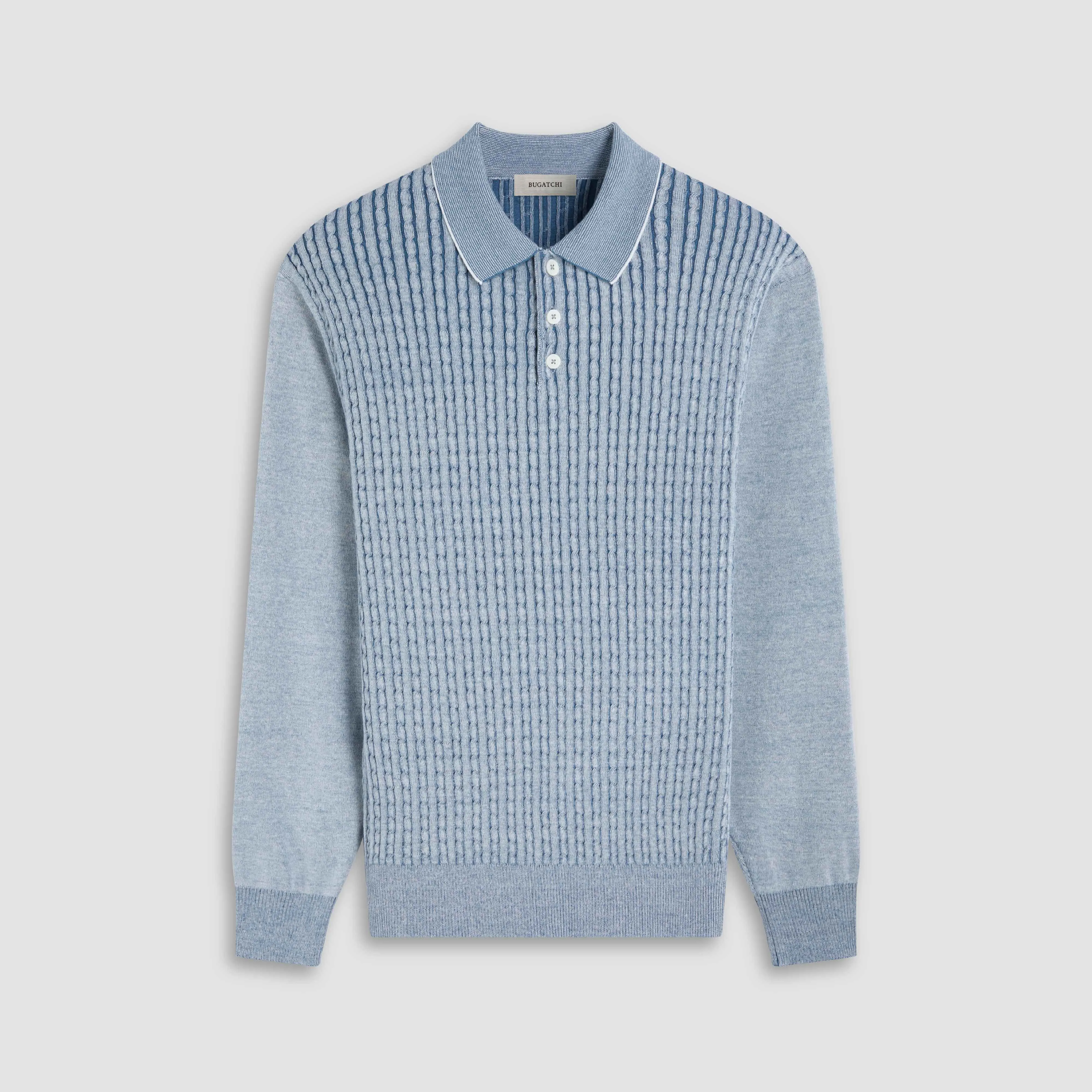 Cable Stitch Polo Sweater sold by Bugatchi