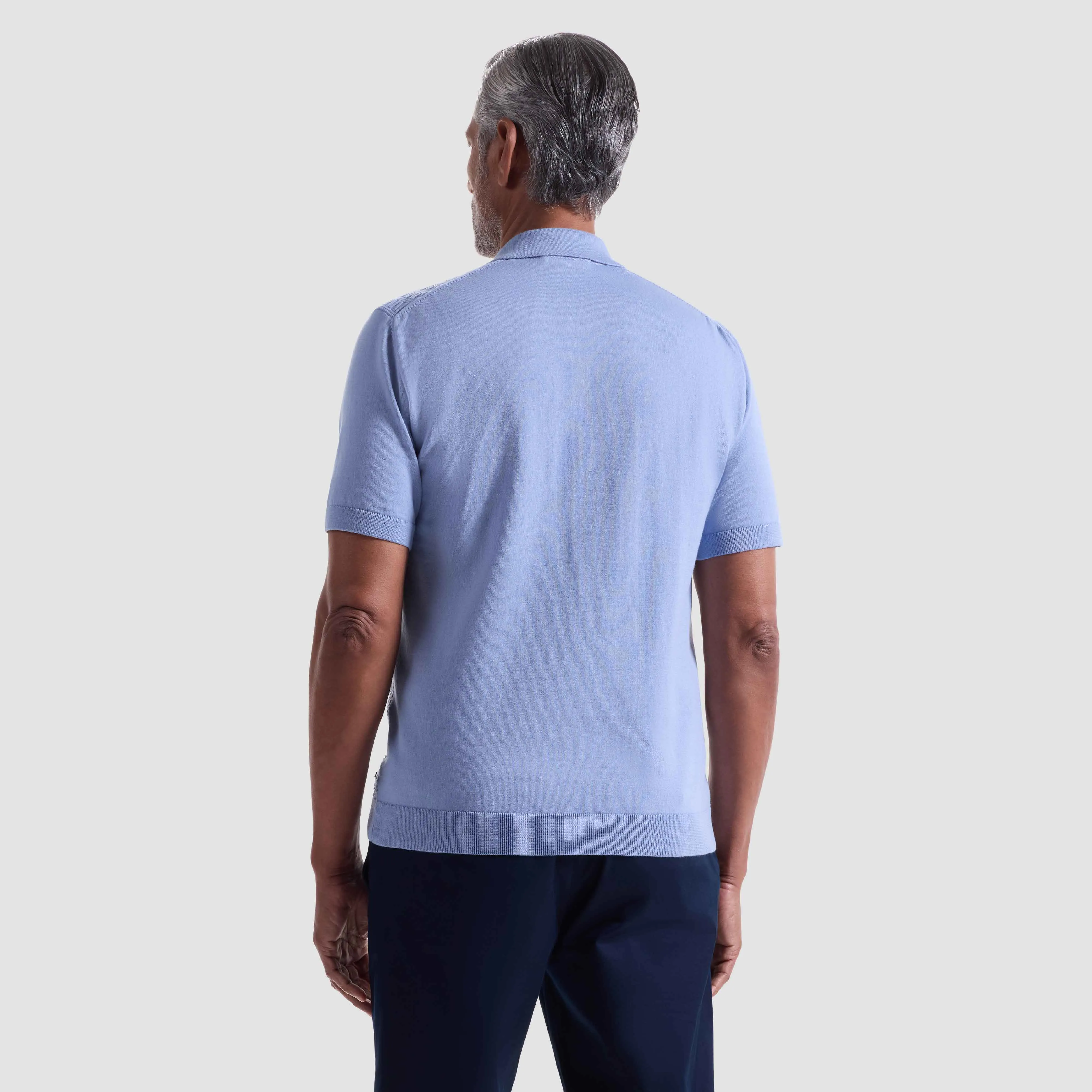Ladder Stitch Full Button Polo Sweater sold by Bugatchi product image thumbnail 4
