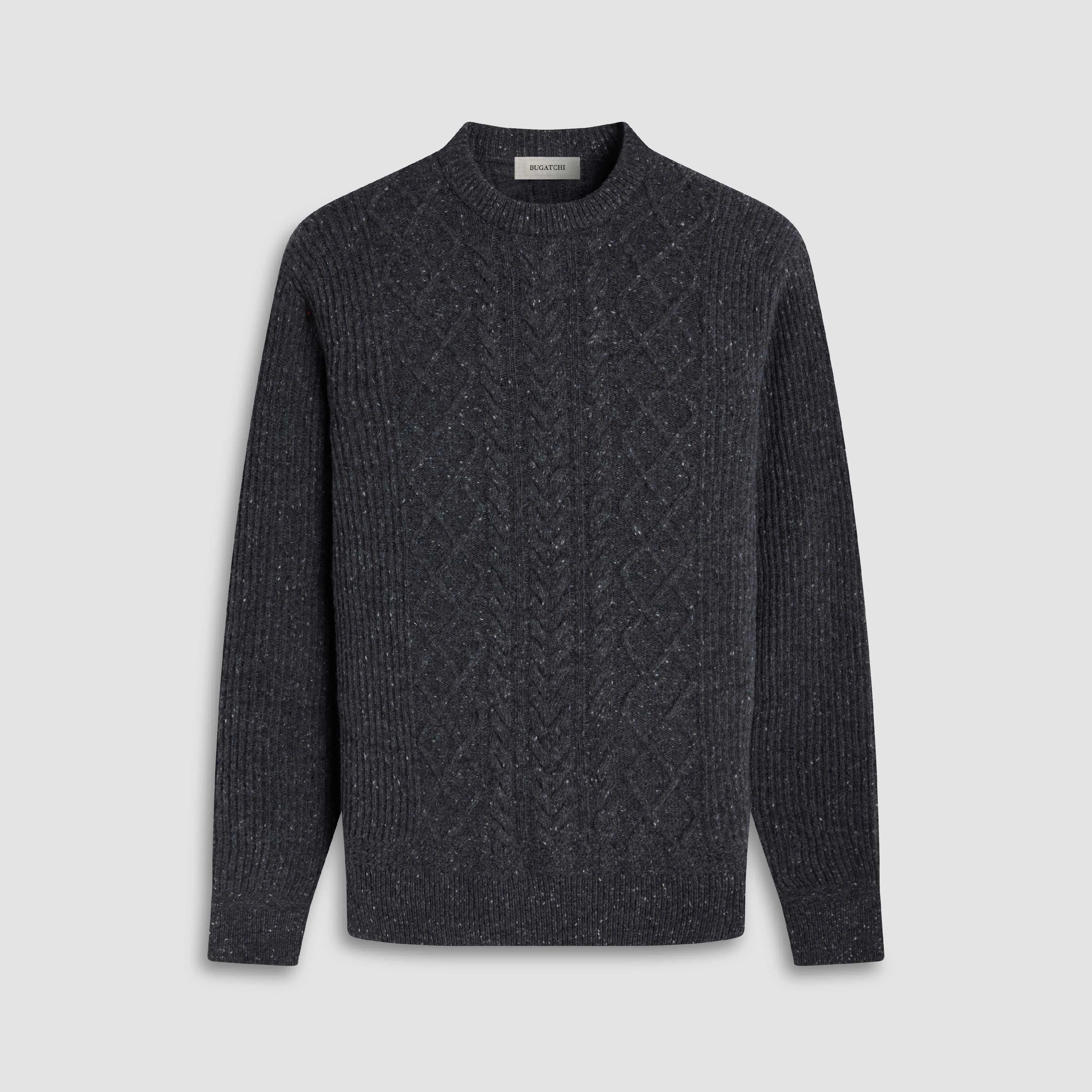 Cable Diamond Stitch Crewneck Sweater sold by Bugatchi product image thumbnail 2
