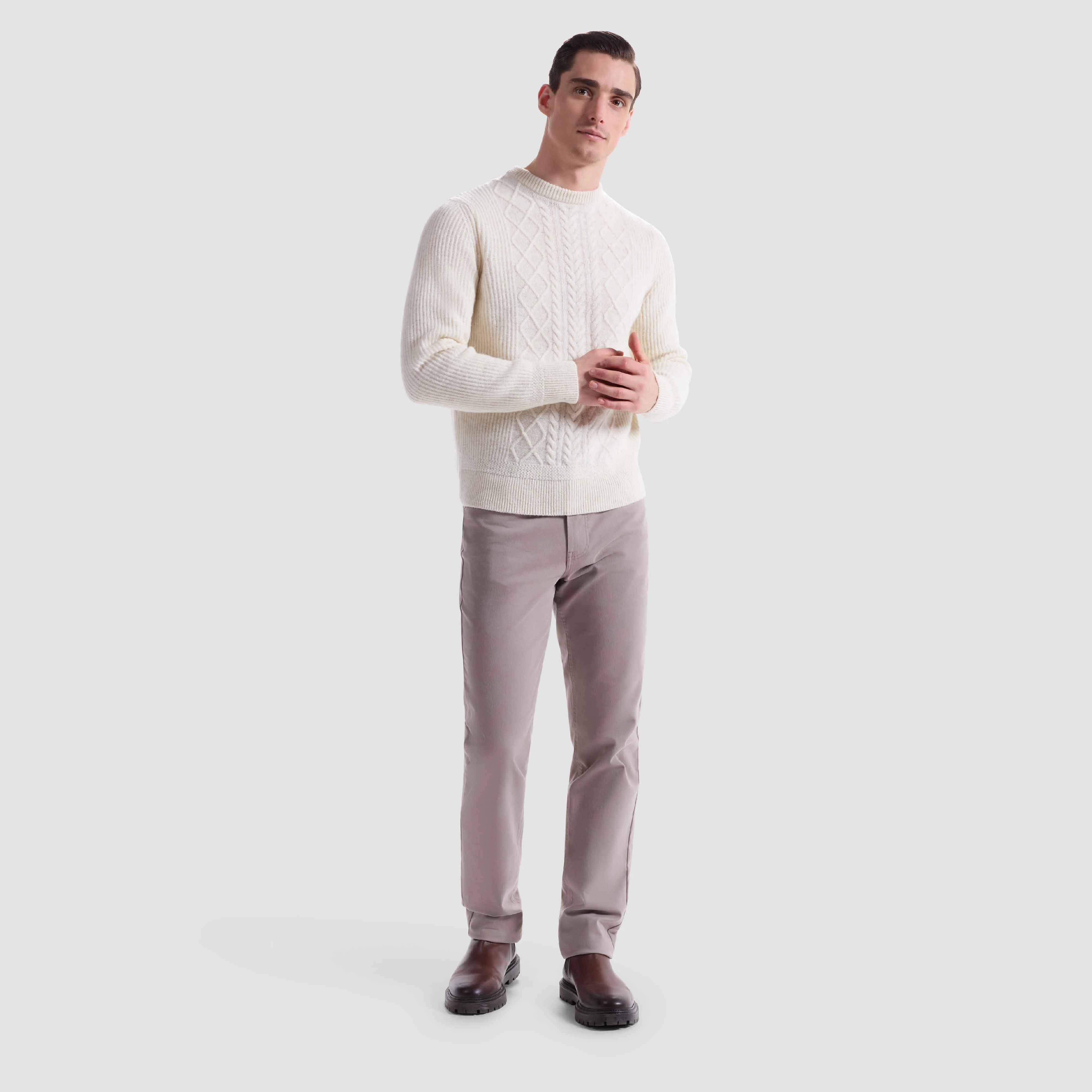 Cable Diamond Stitch Crewneck Sweater sold by Bugatchi product image thumbnail 5