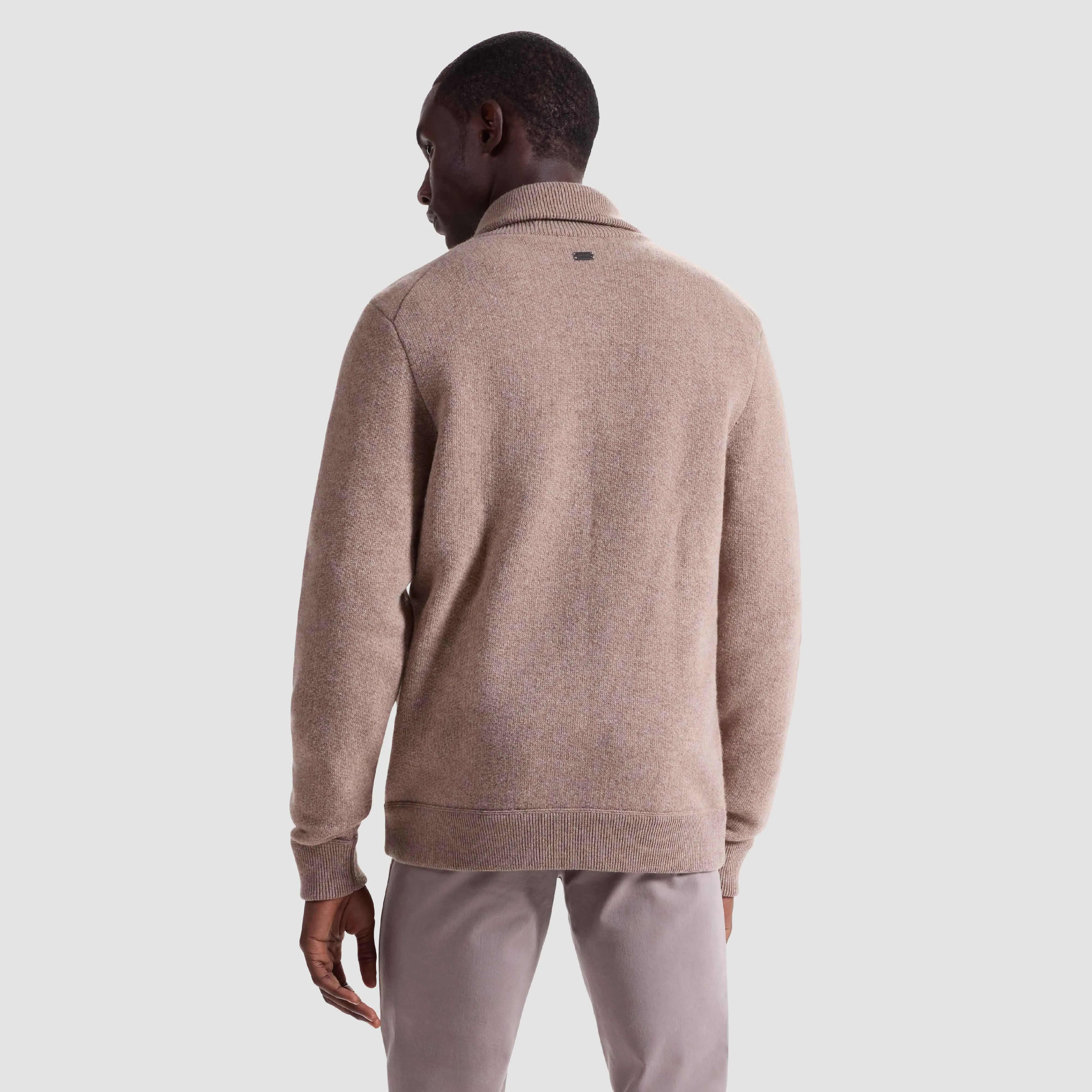 Melange Herringbone Full Zip Sweater sold by Bugatchi product image thumbnail 5