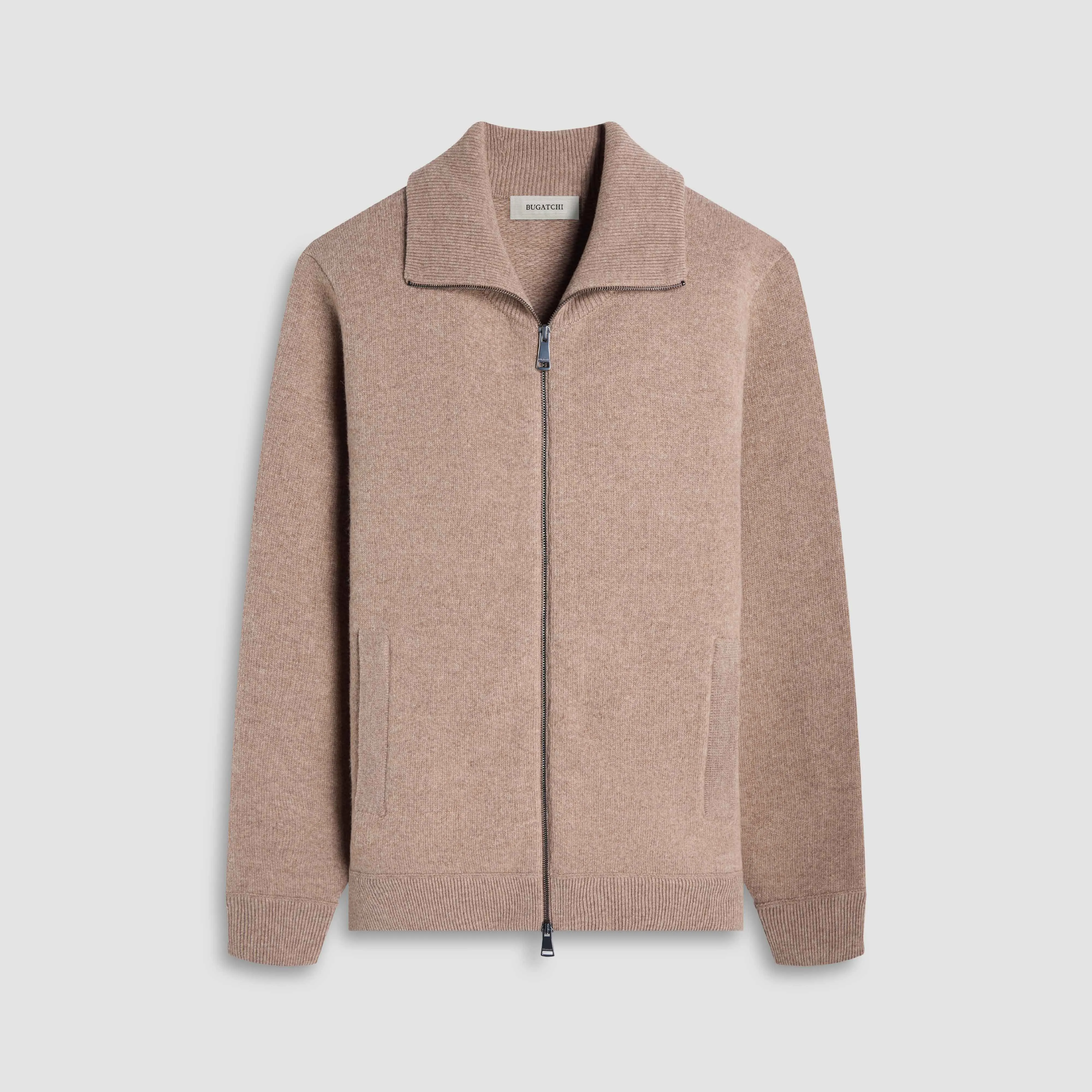 Melange Herringbone Full Zip Sweater sold by Bugatchi product image thumbnail 2