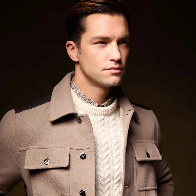 Hybrid Trucker Jacket sold by Bugatchi