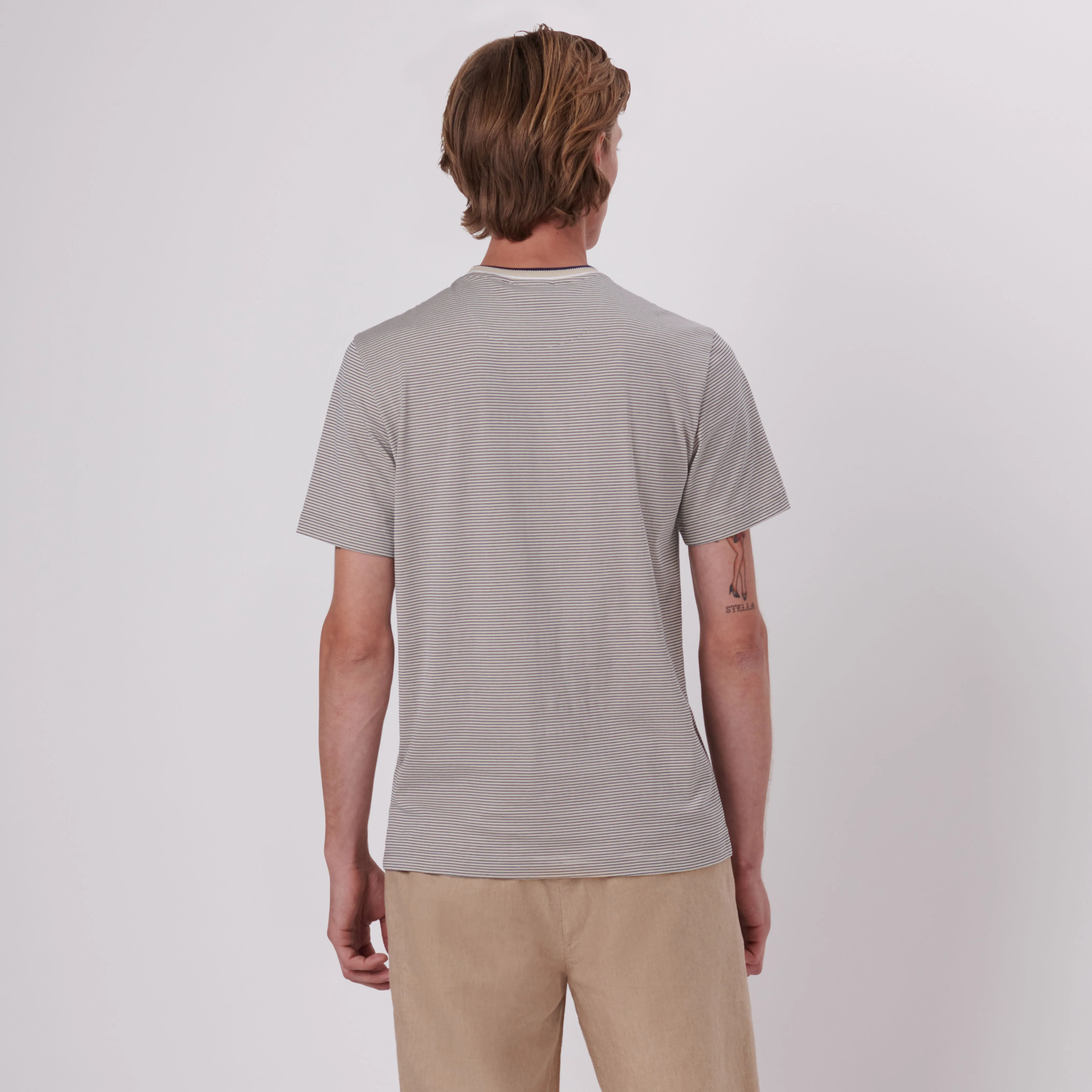 Striped Crew Neck T-Shirt sold by Bugatchi product image thumbnail 4