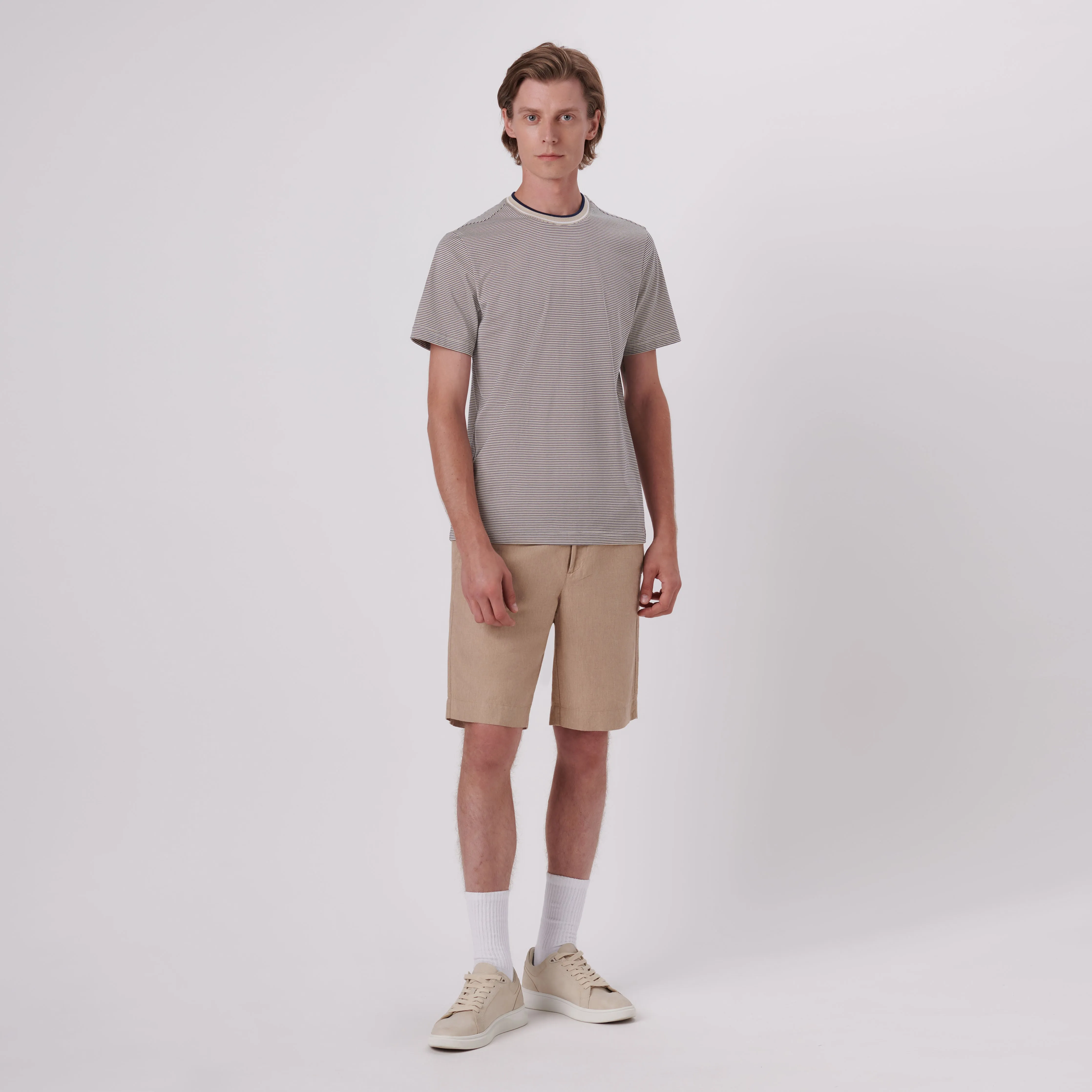 Striped Crew Neck T-Shirt sold by Bugatchi product image thumbnail 5