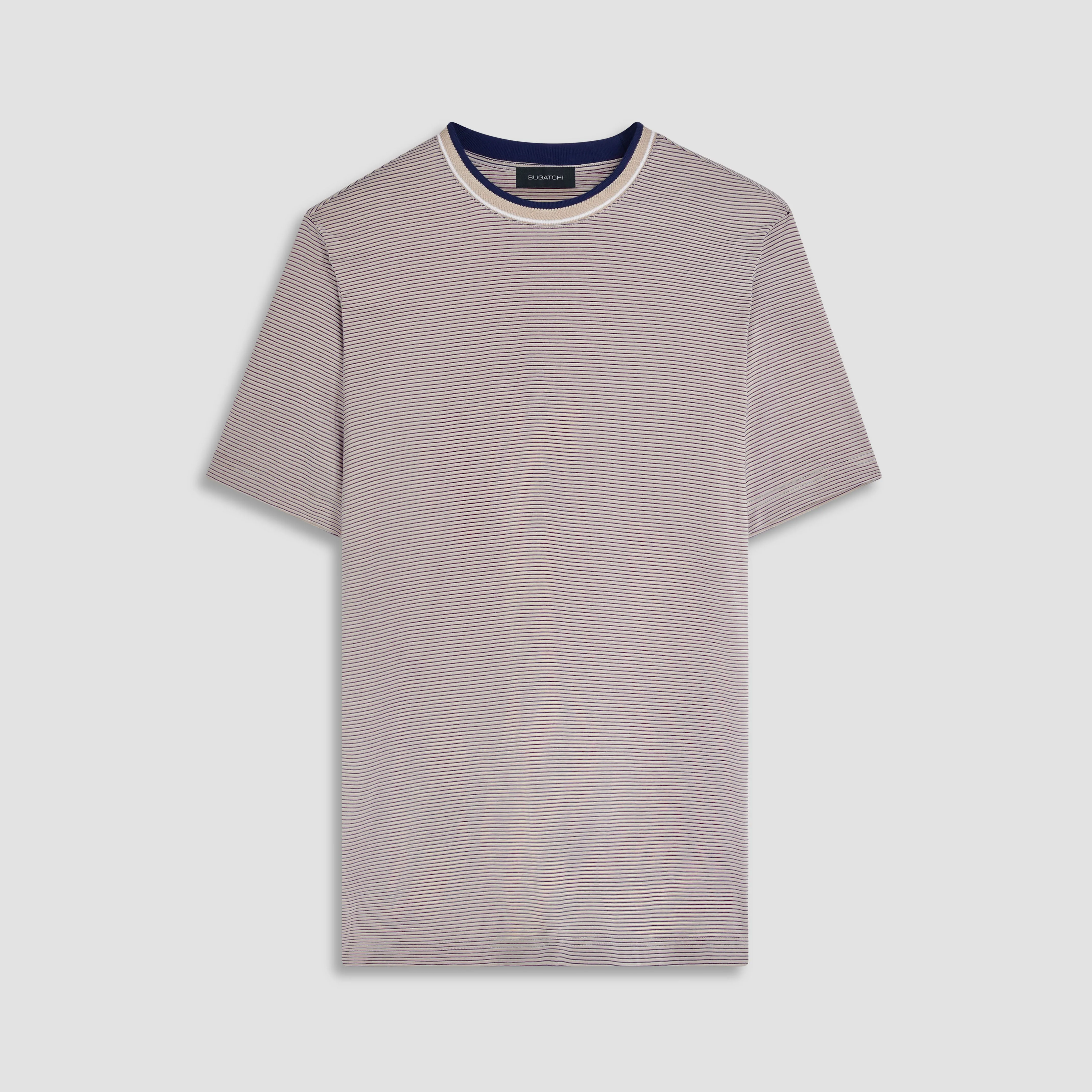 Striped Crew Neck T-Shirt sold by Bugatchi