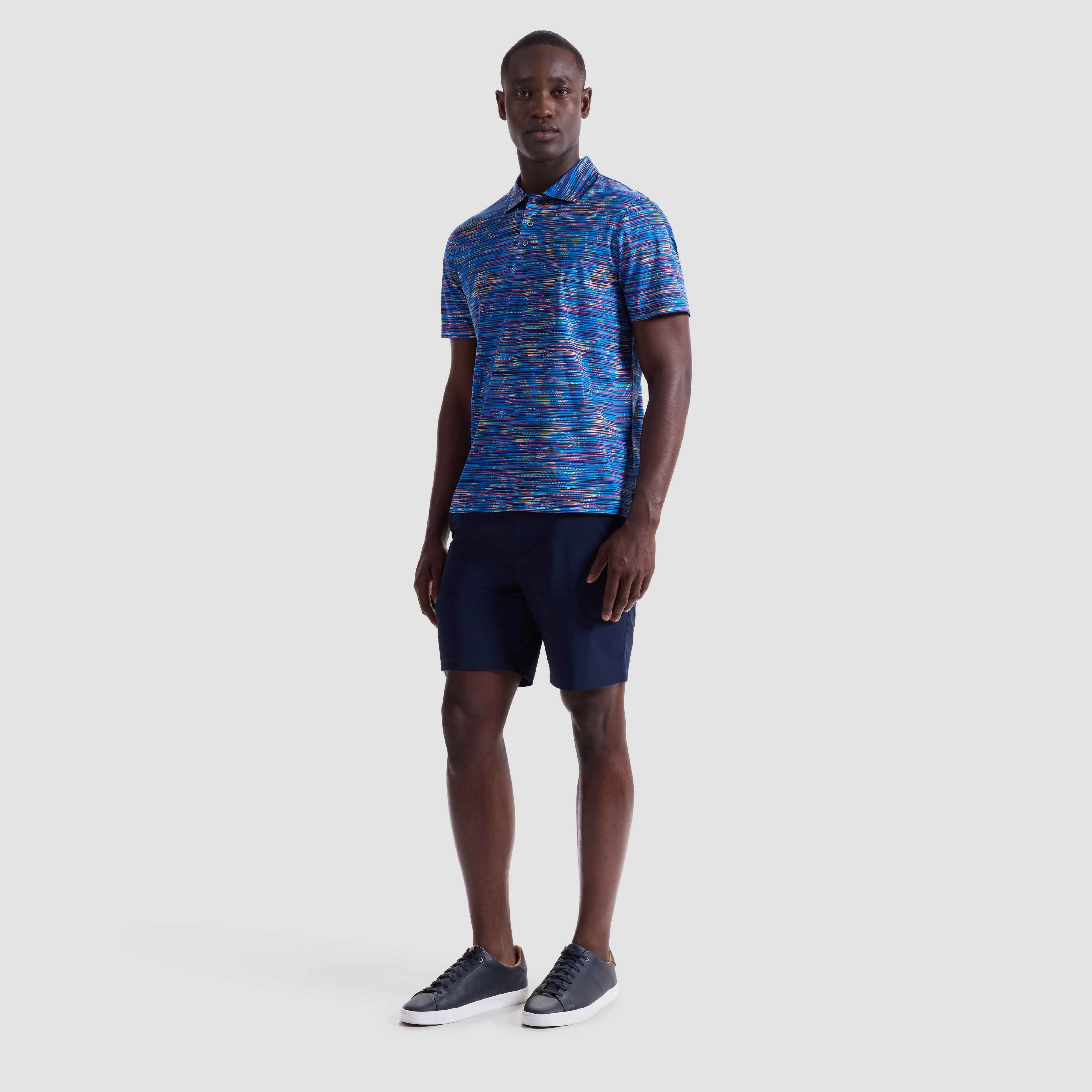 Hendrix Linear Leaf Print Polo Shirt sold by Bugatchi product image thumbnail 5