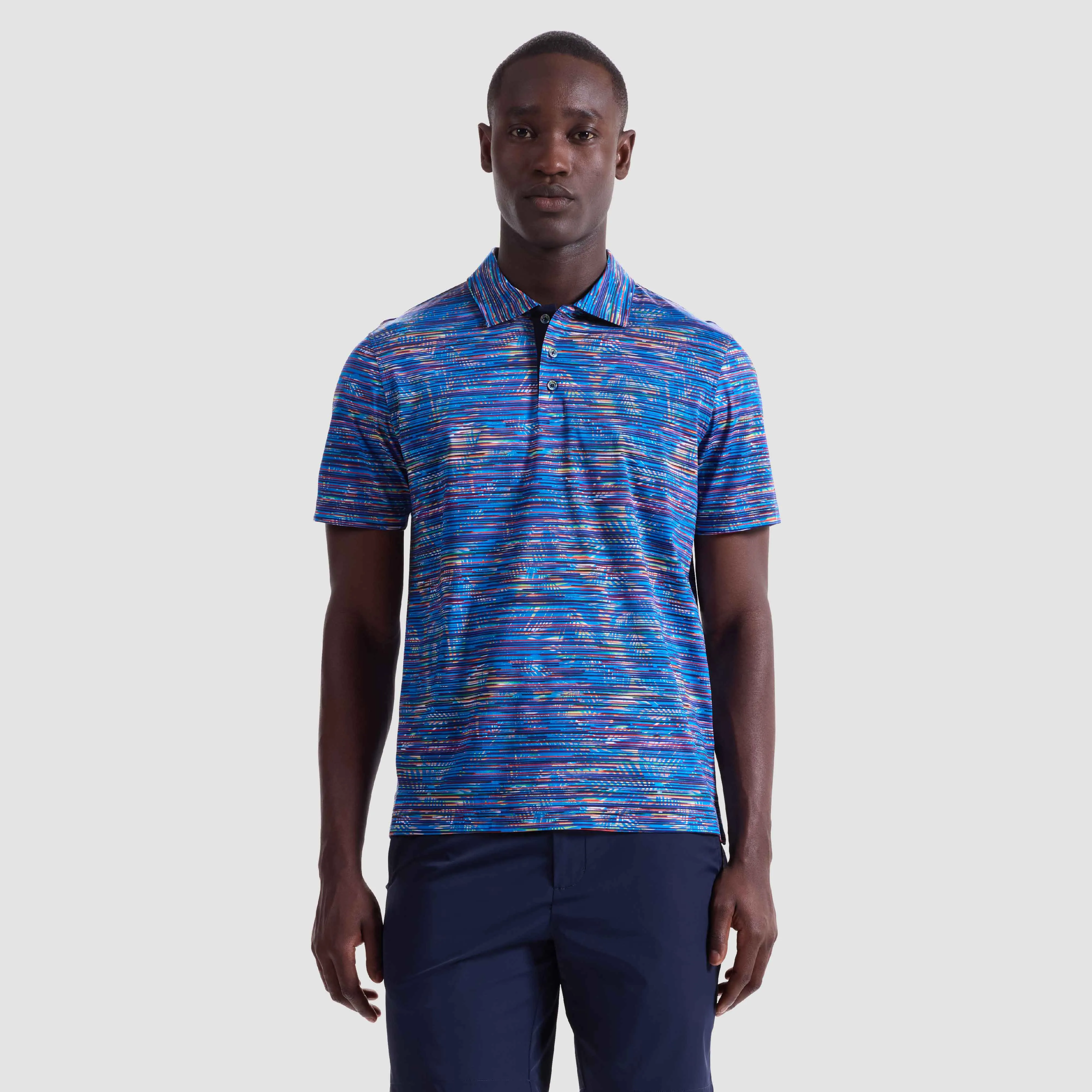 Hendrix Linear Leaf Print Polo Shirt sold by Bugatchi product image thumbnail 2