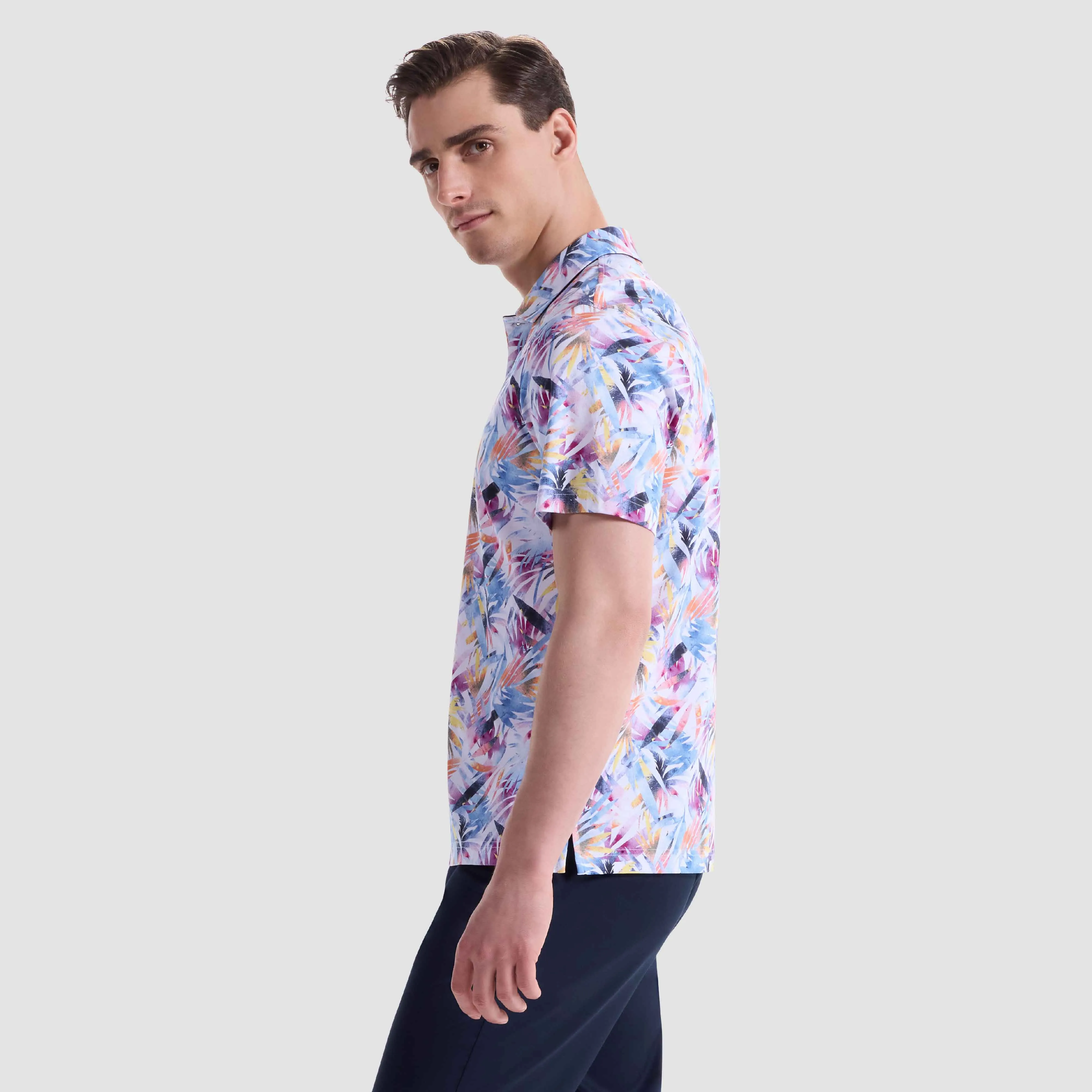 Hendrix Abstract Palm Polo Shirt sold by Bugatchi product image thumbnail 3