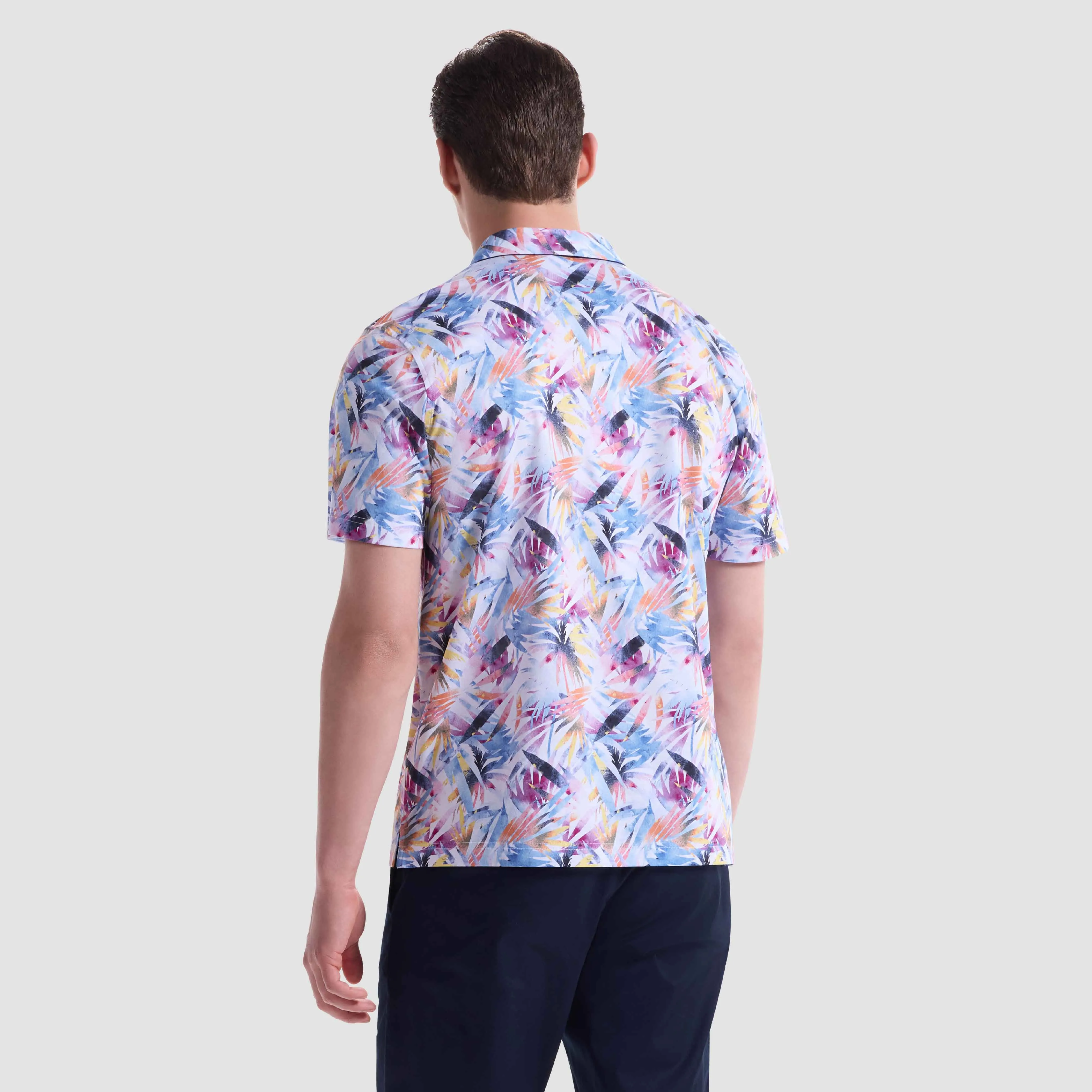 Hendrix Abstract Palm Polo Shirt sold by Bugatchi product image thumbnail 4