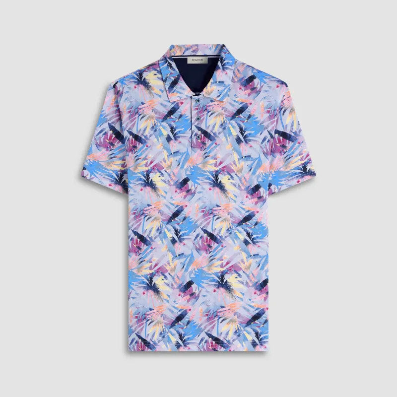 Hendrix Abstract Palm Polo Shirt sold by Bugatchi