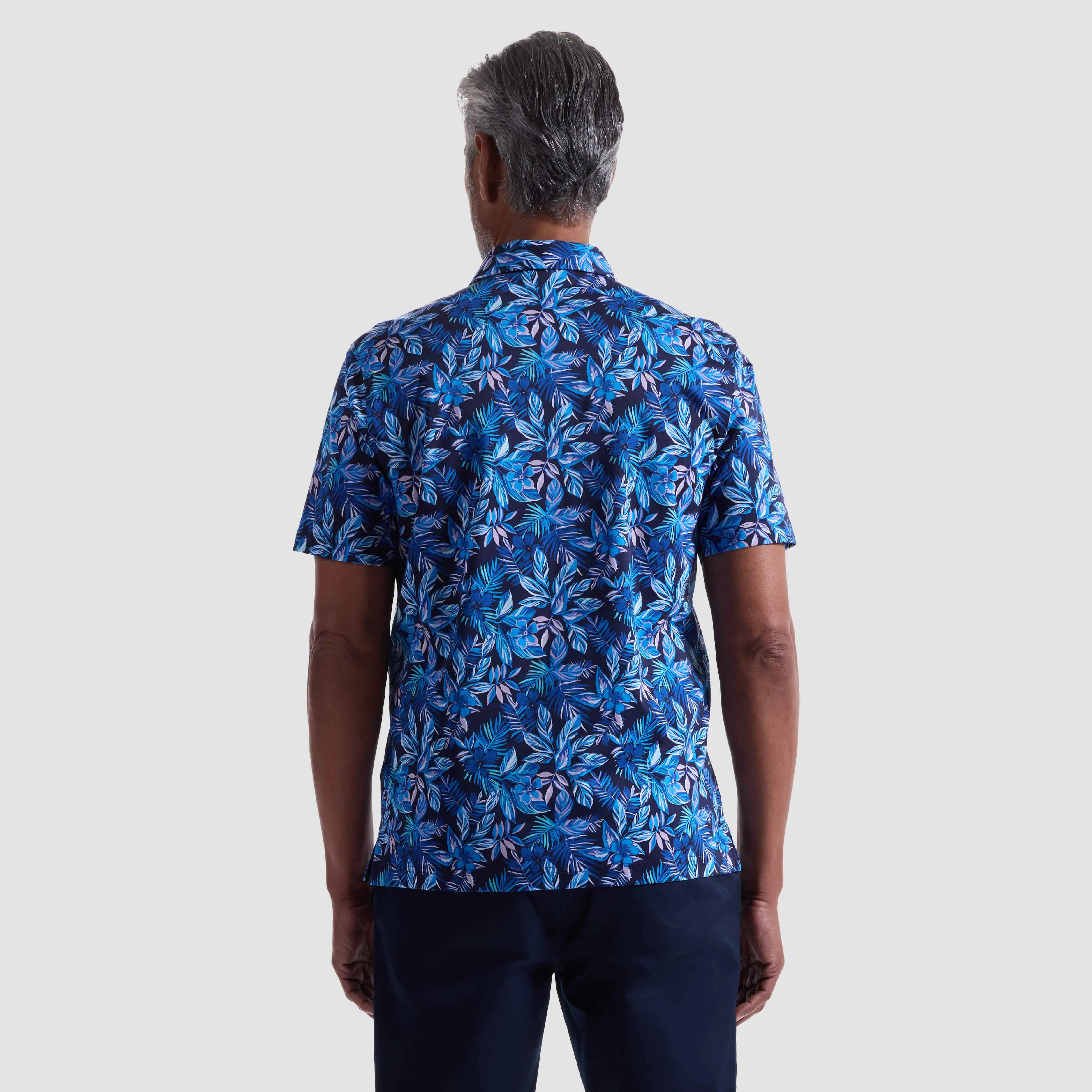 Hendrix Cerulean Floral Polo Shirt sold by Bugatchi product image thumbnail 4