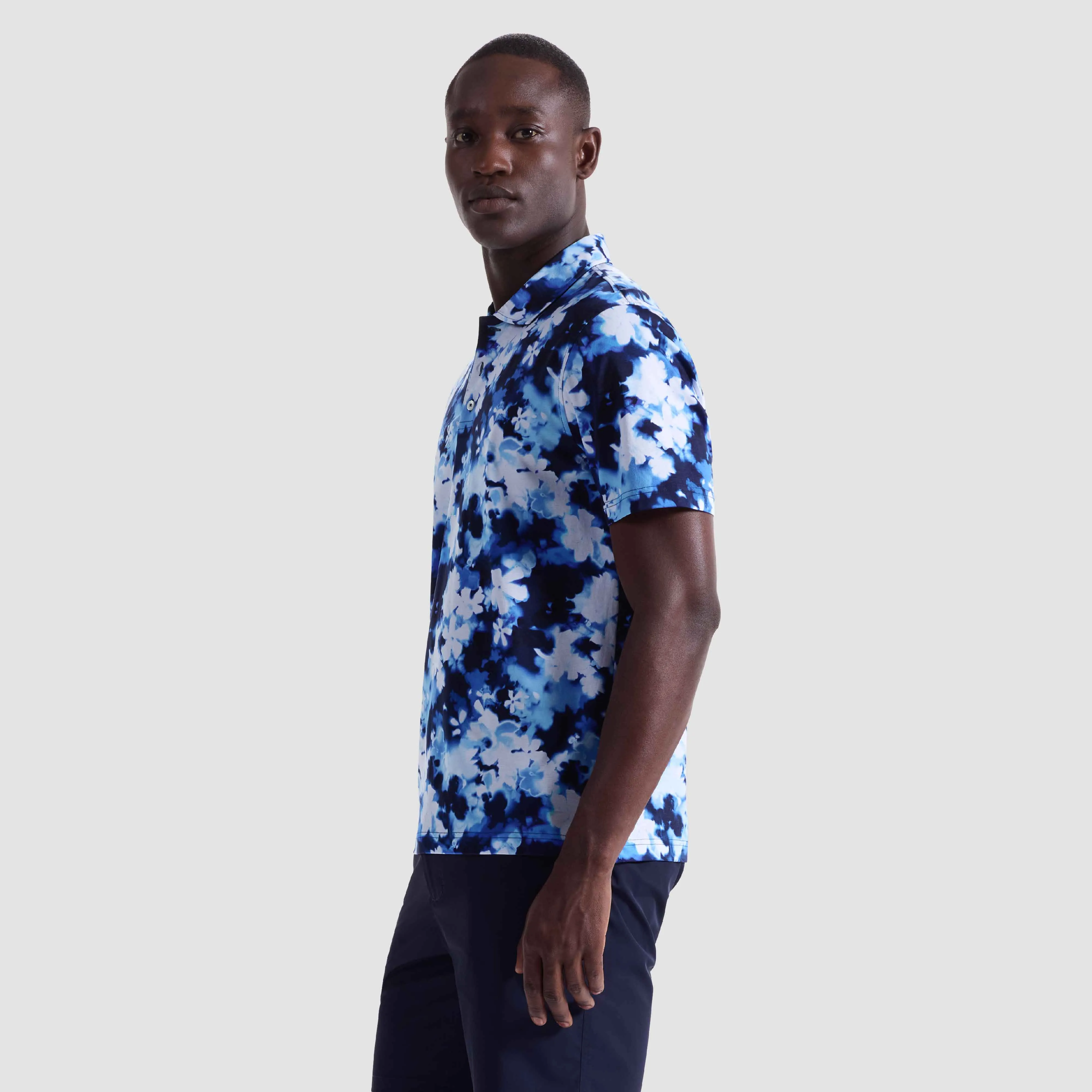 Hendrix Blurred Floral Polo Shirt sold by Bugatchi product image thumbnail 4