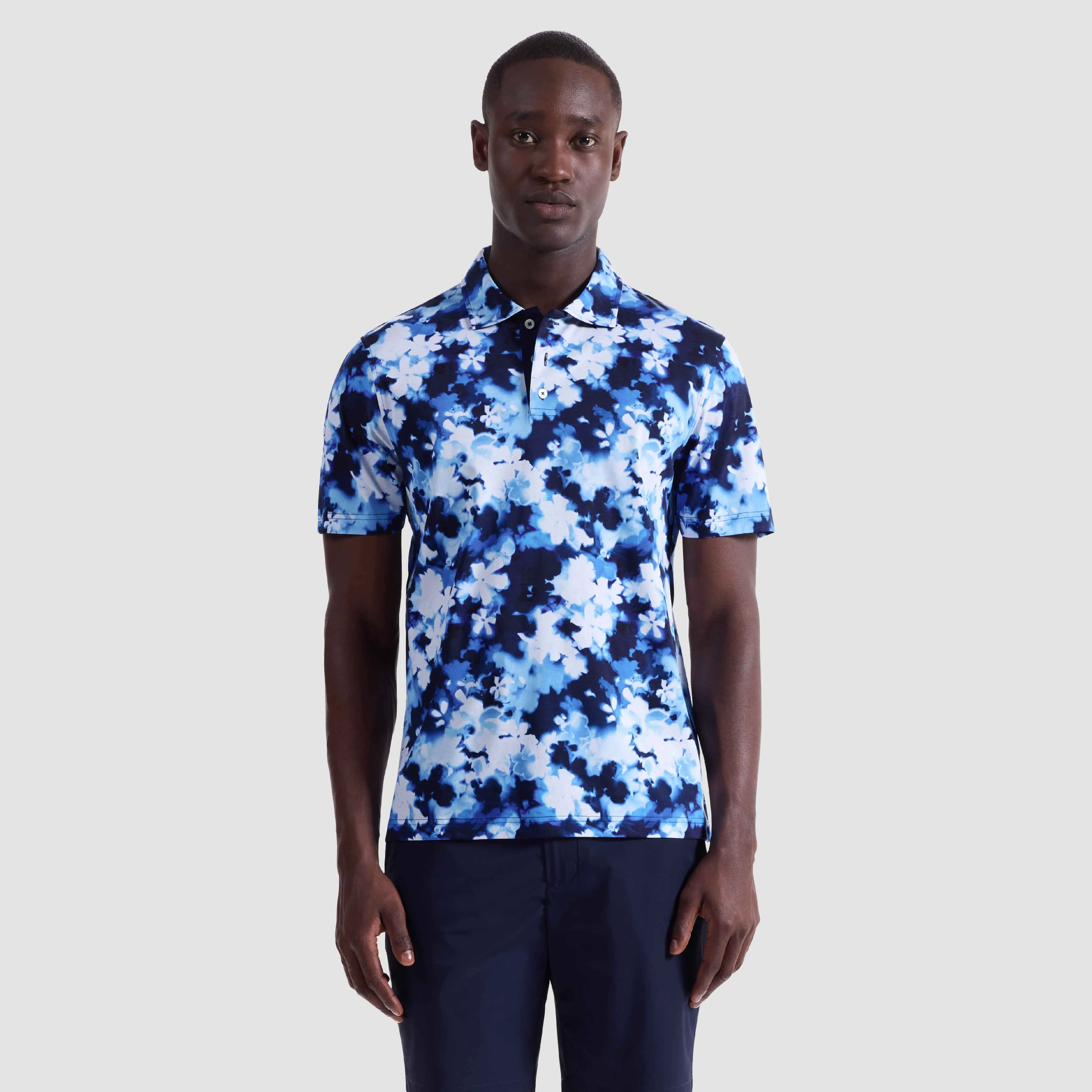 Hendrix Blurred Floral Polo Shirt sold by Bugatchi product image thumbnail 3