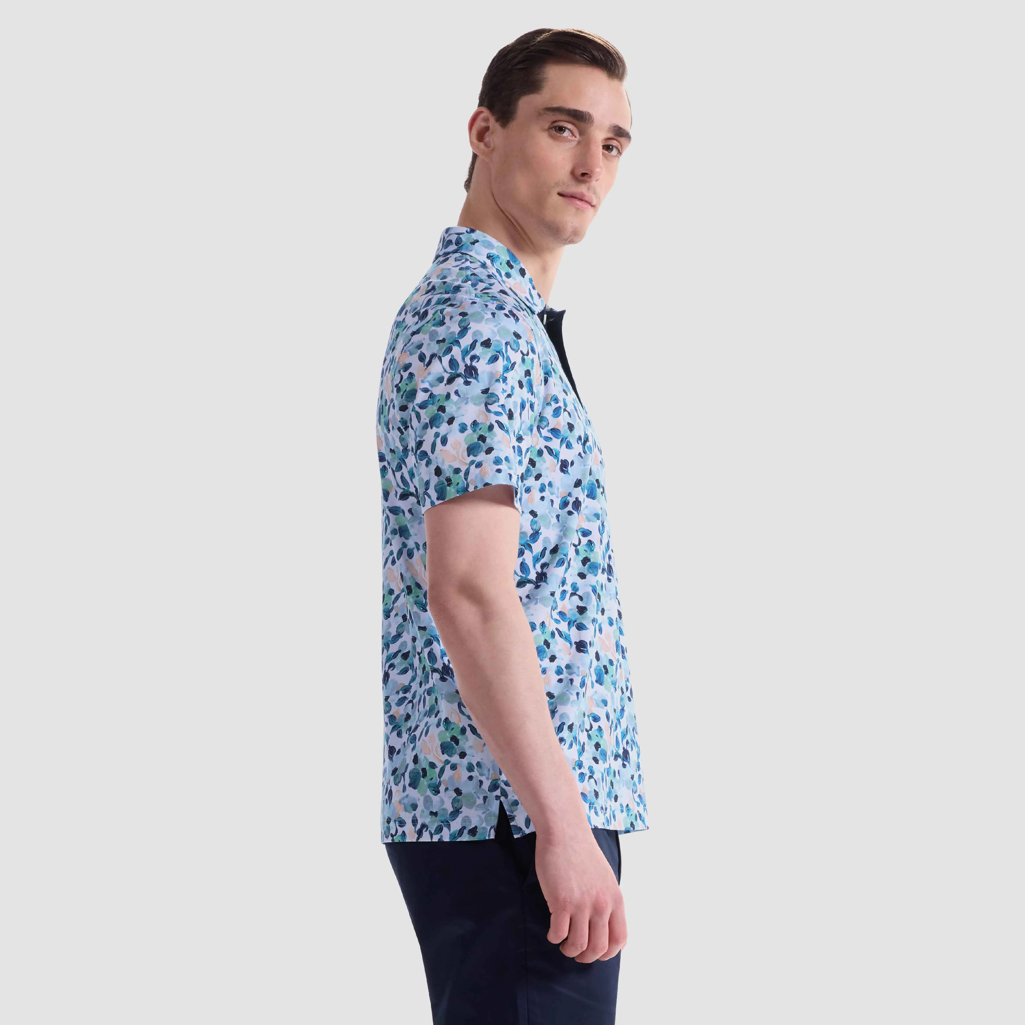 Hendrix Floral Abstract Polo Shirt sold by Bugatchi product image thumbnail 3