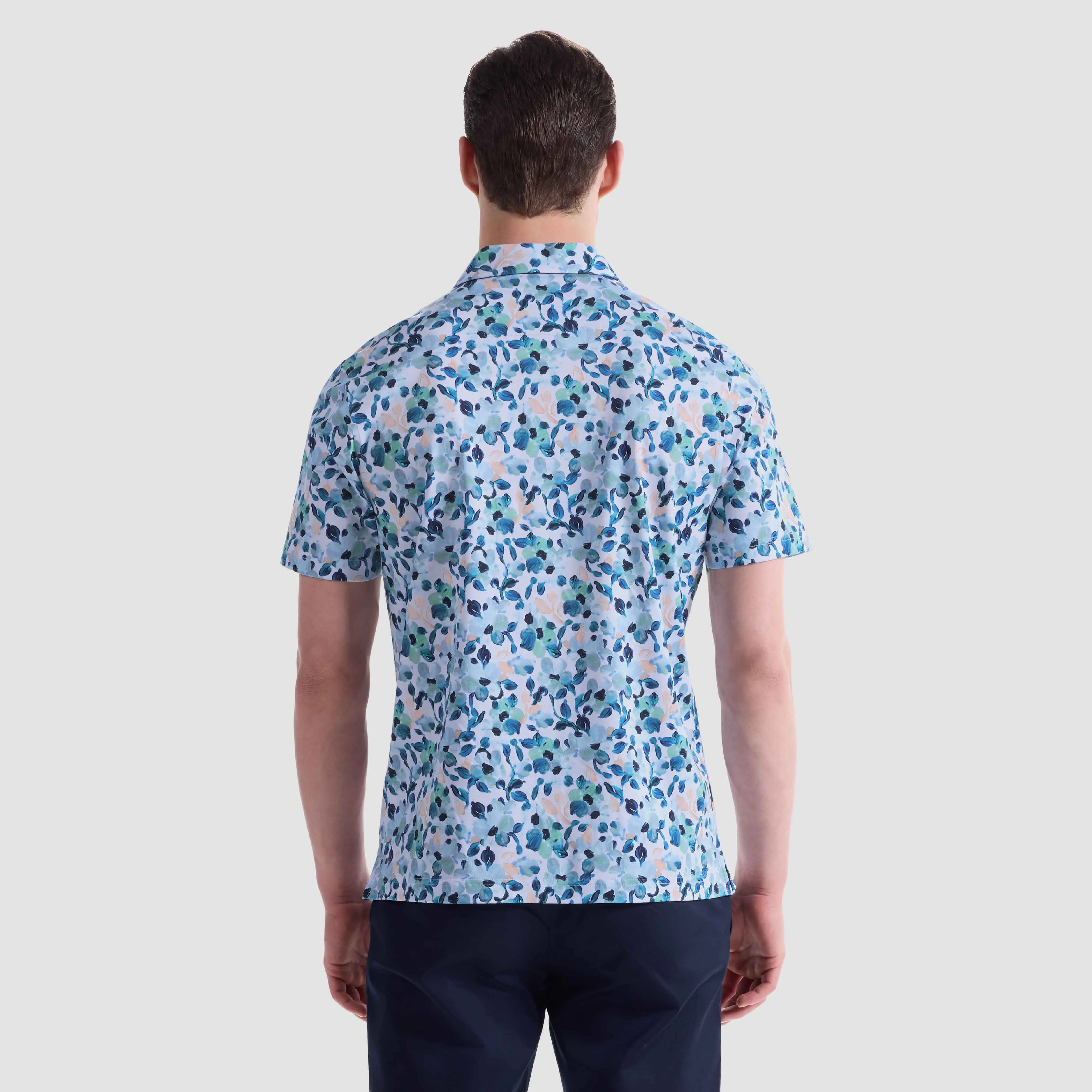 Hendrix Floral Abstract Polo Shirt sold by Bugatchi product image thumbnail 4