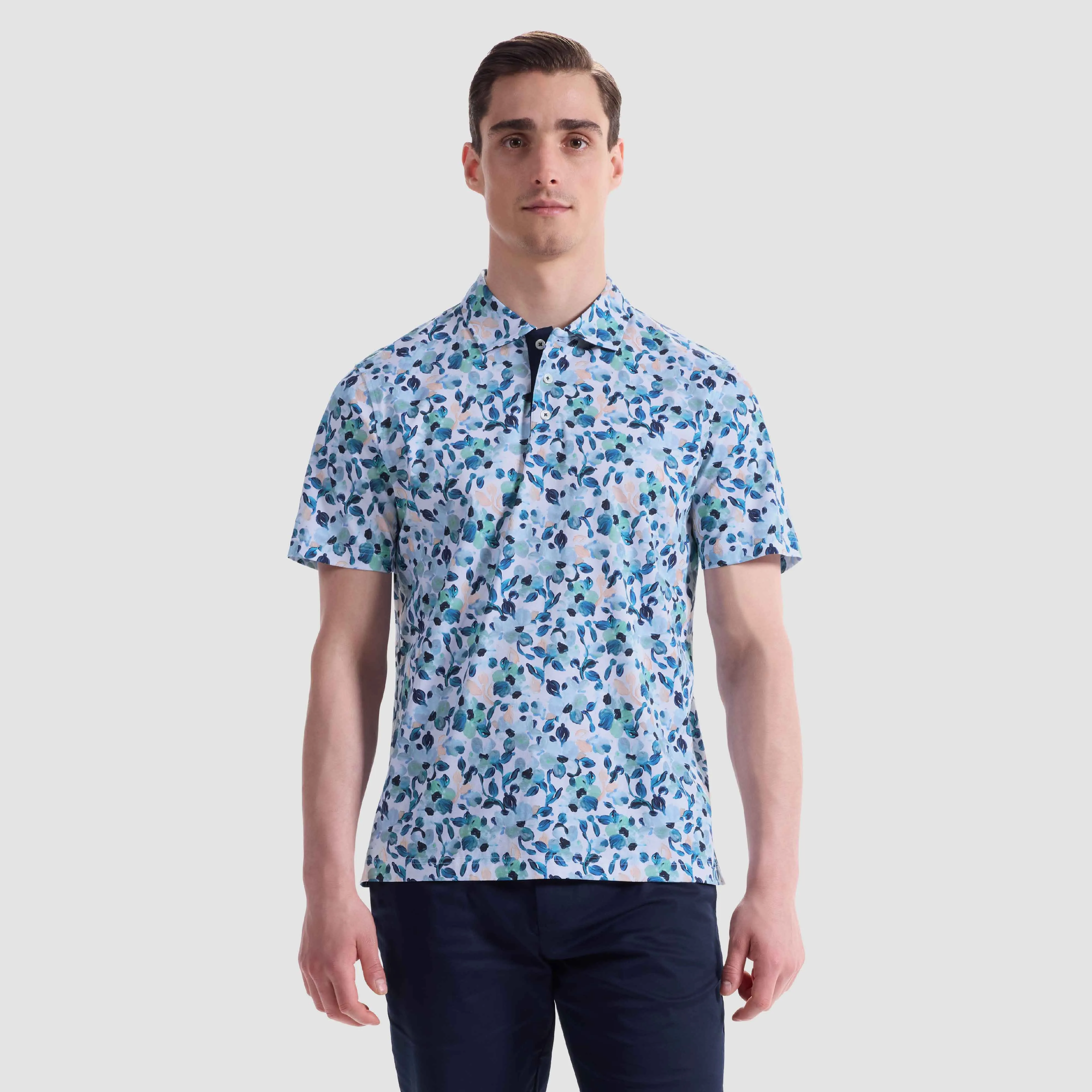 Hendrix Floral Abstract Polo Shirt sold by Bugatchi product image thumbnail 2