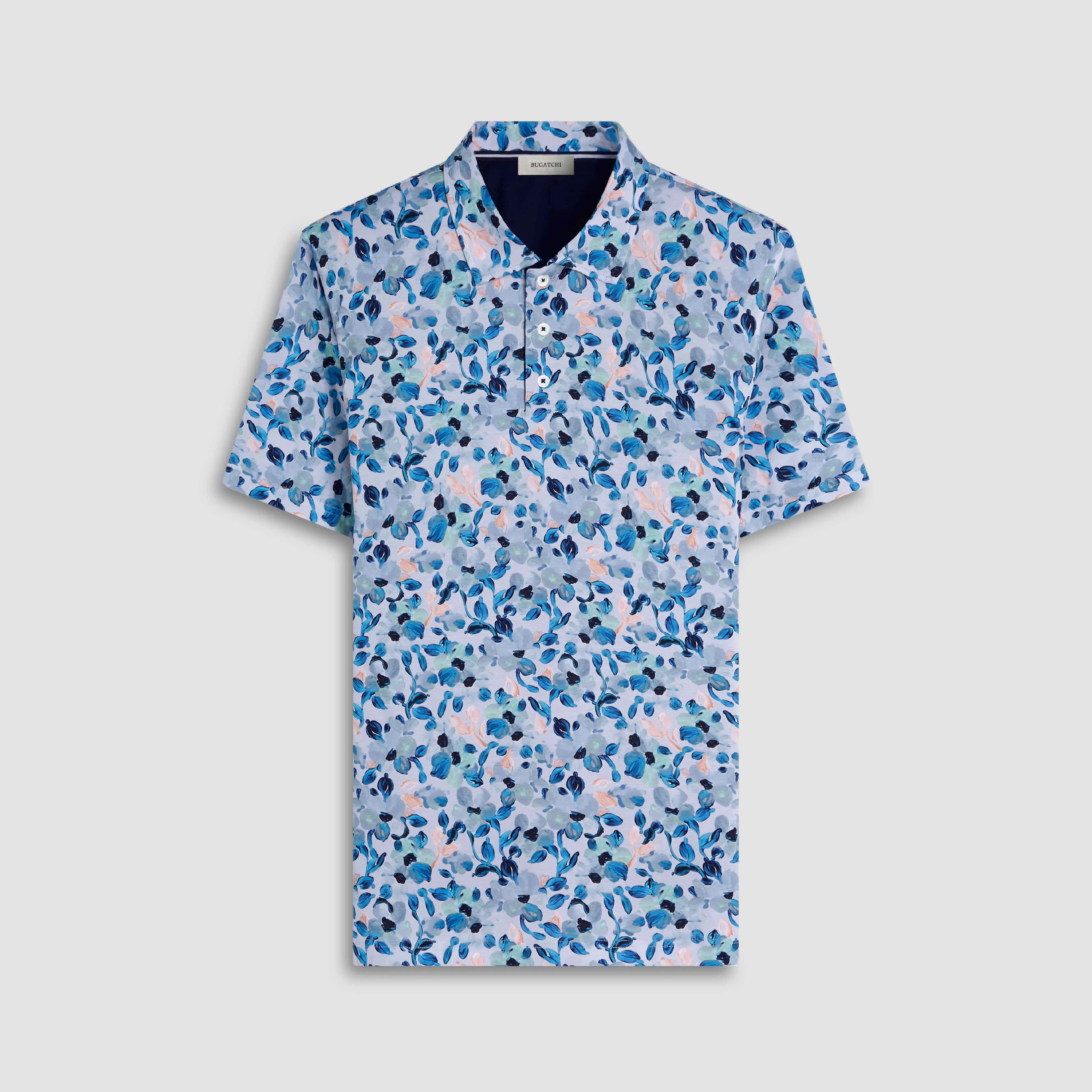 Hendrix Floral Abstract Polo Shirt sold by Bugatchi