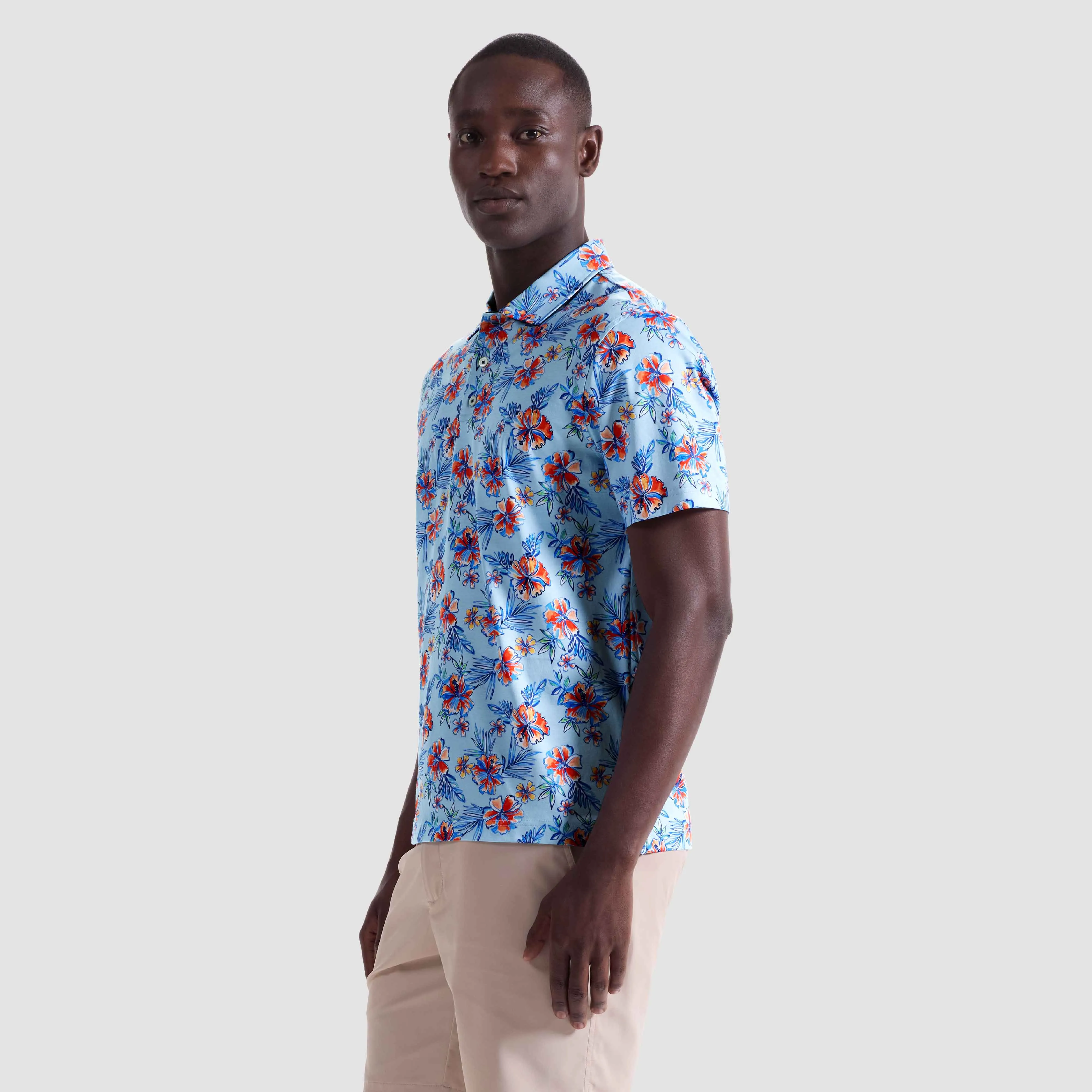 Hendrix Tropical Floral Polo Shirt sold by Bugatchi product image thumbnail 3