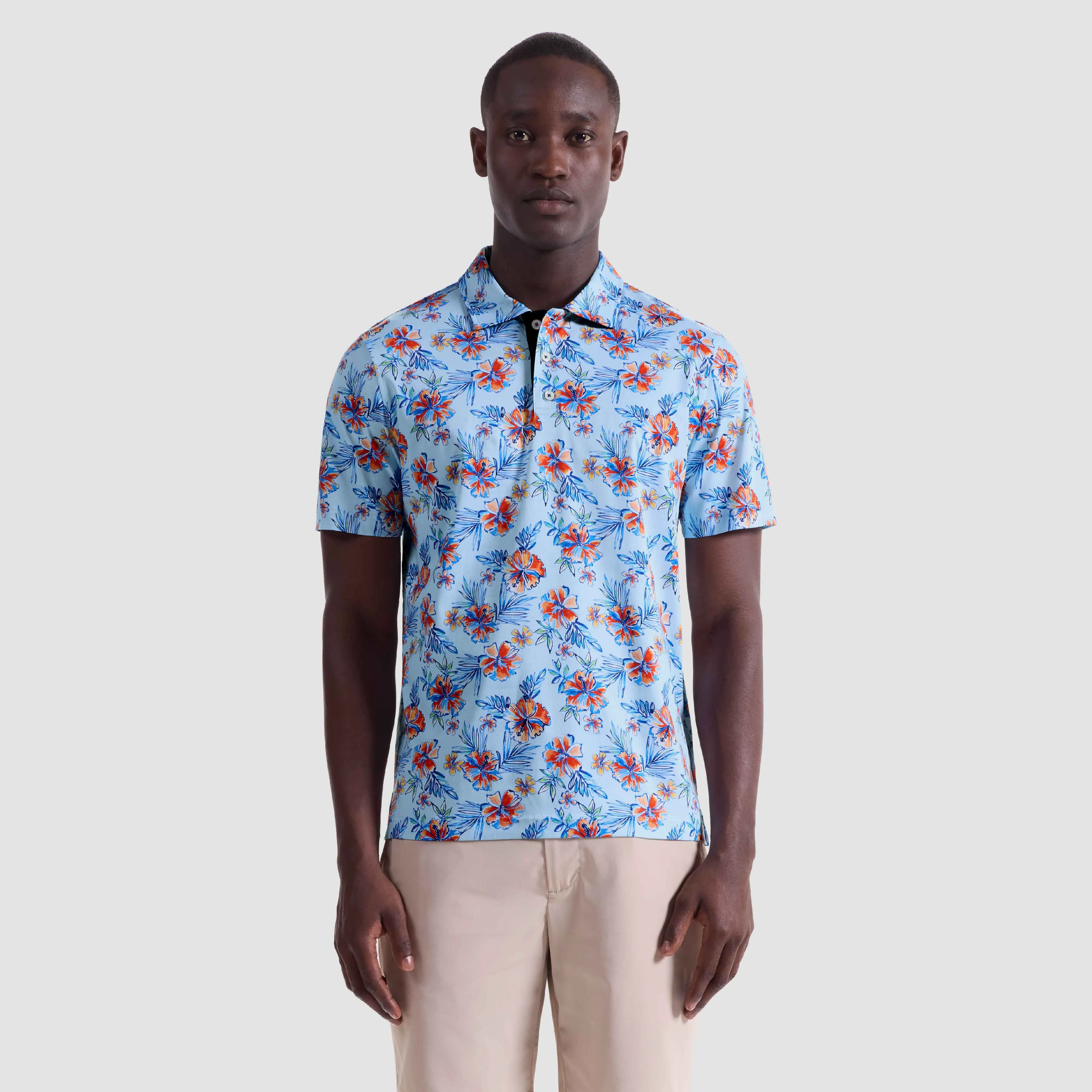 Hendrix Tropical Floral Polo Shirt sold by Bugatchi product image thumbnail 2