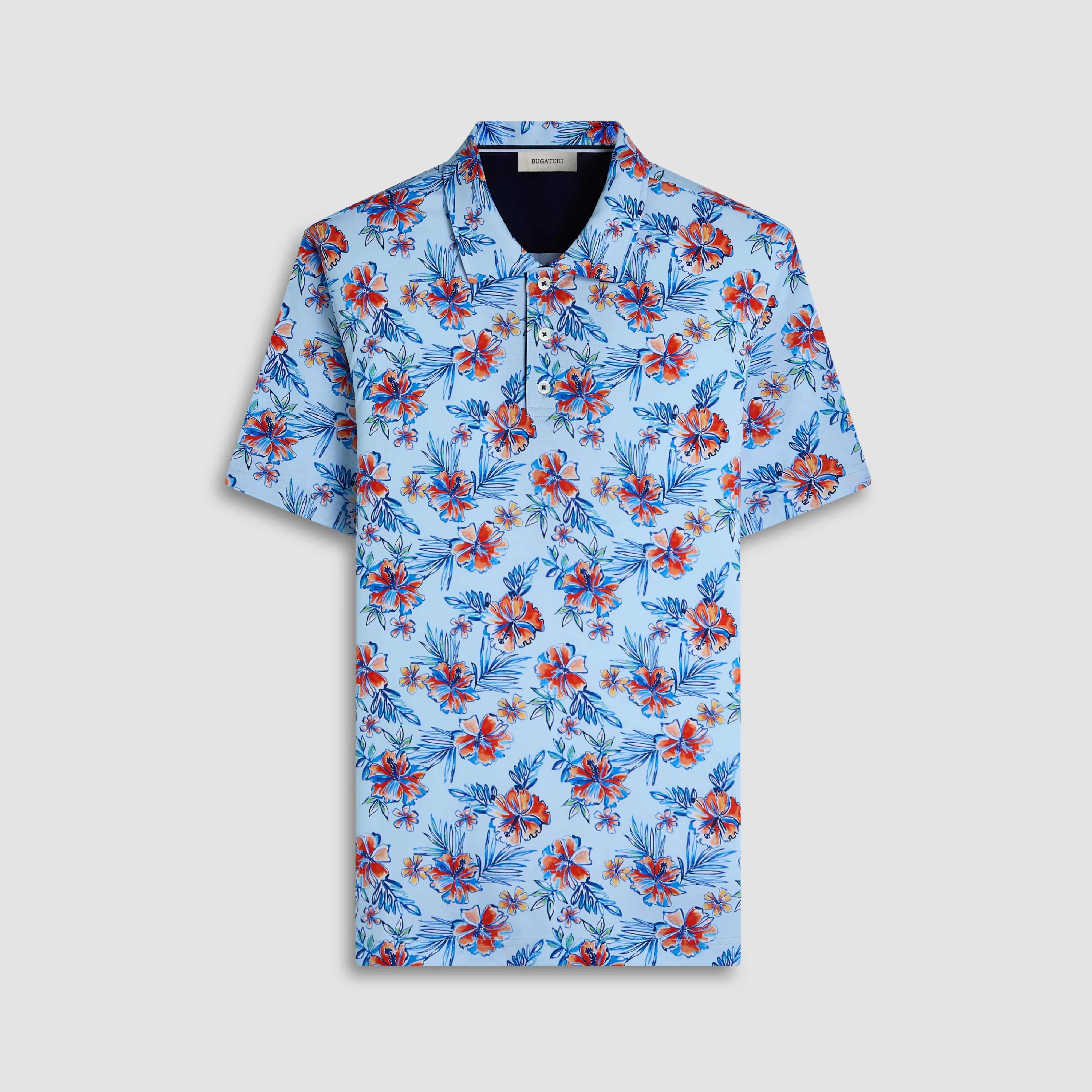 Hendrix Tropical Floral Polo Shirt sold by Bugatchi