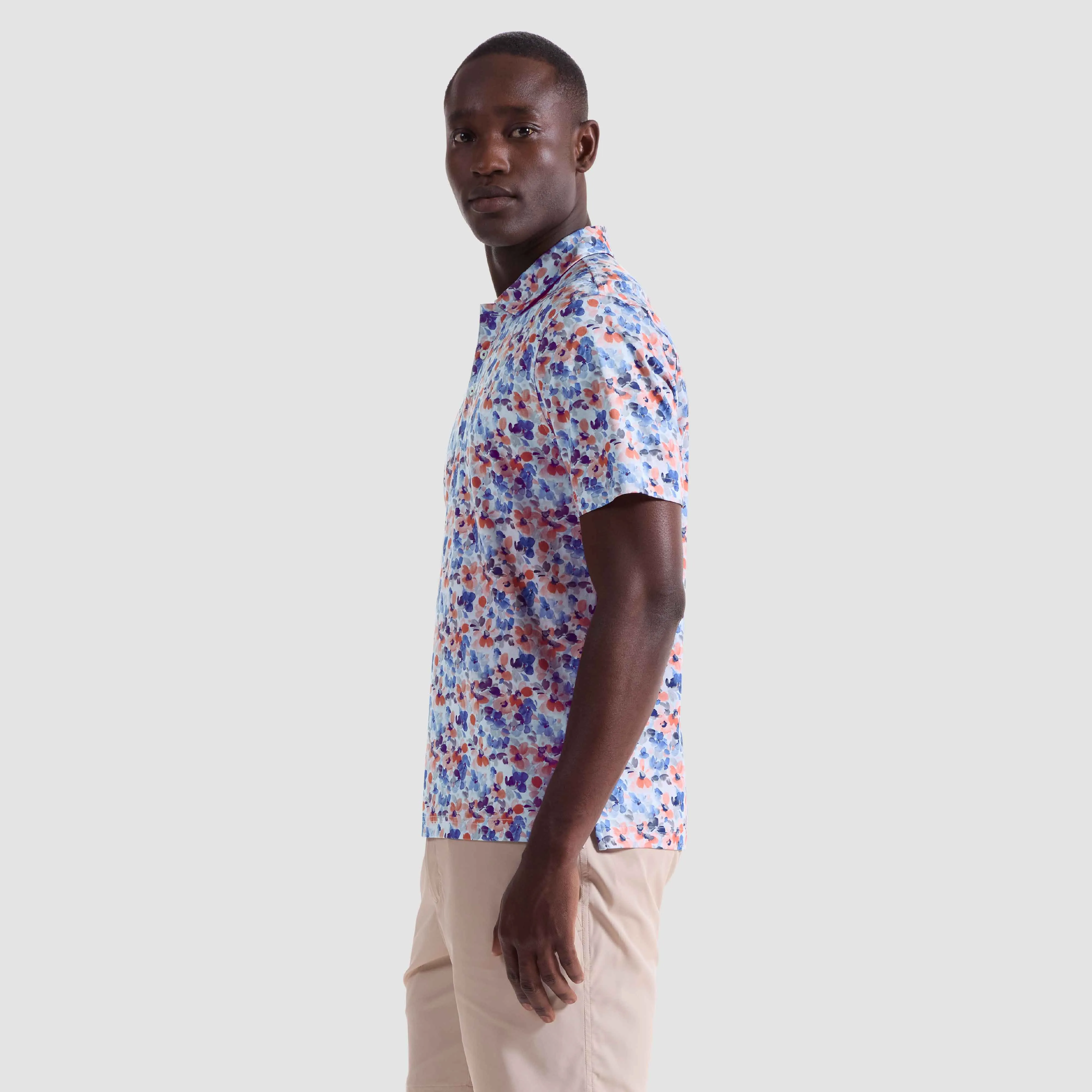 Hendrix Watercolor Floral Polo Shirt sold by Bugatchi product image thumbnail 3